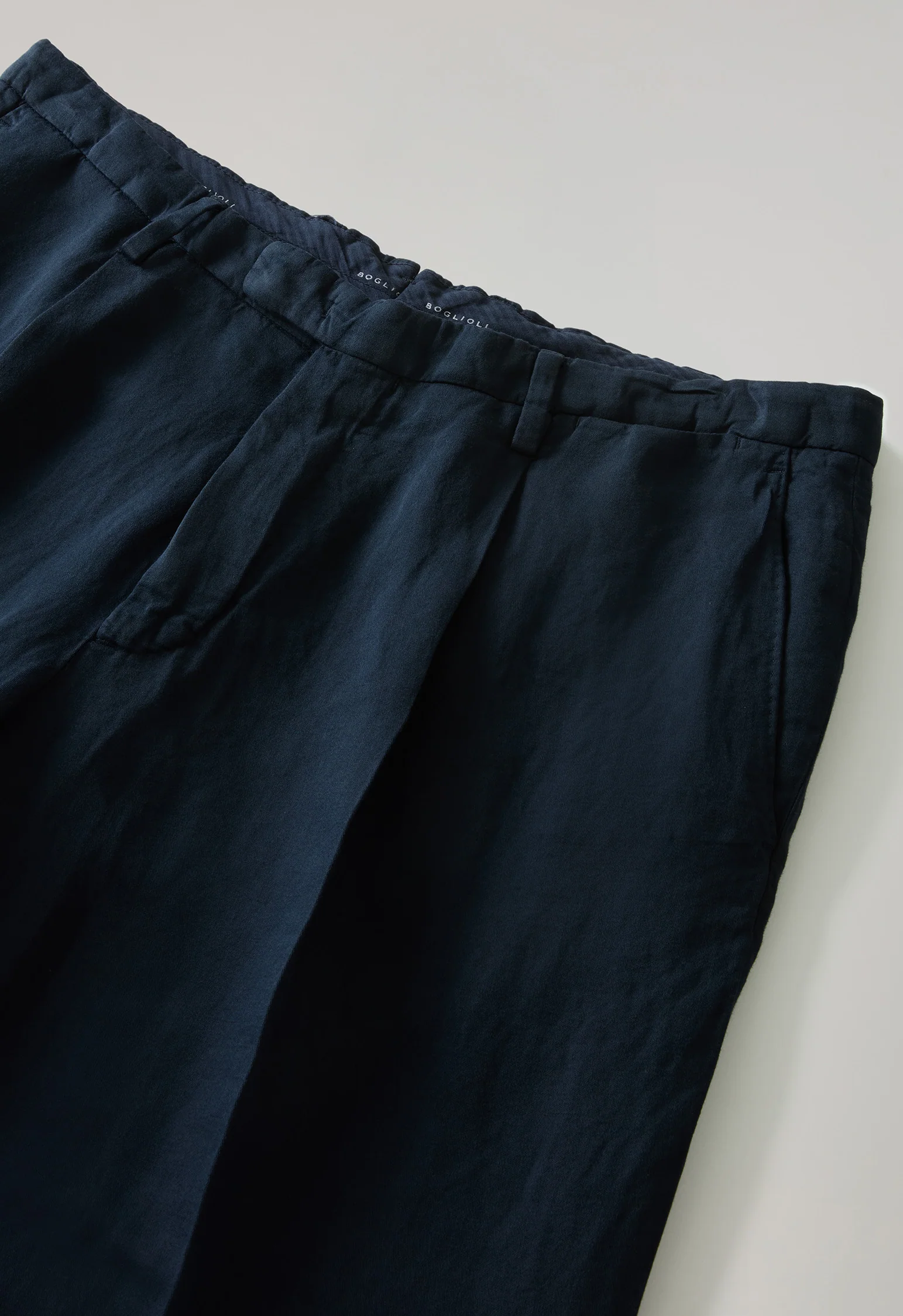 Abito Dover doppiopetto in cotone e lino satin tinto in capo blu - Image 6
