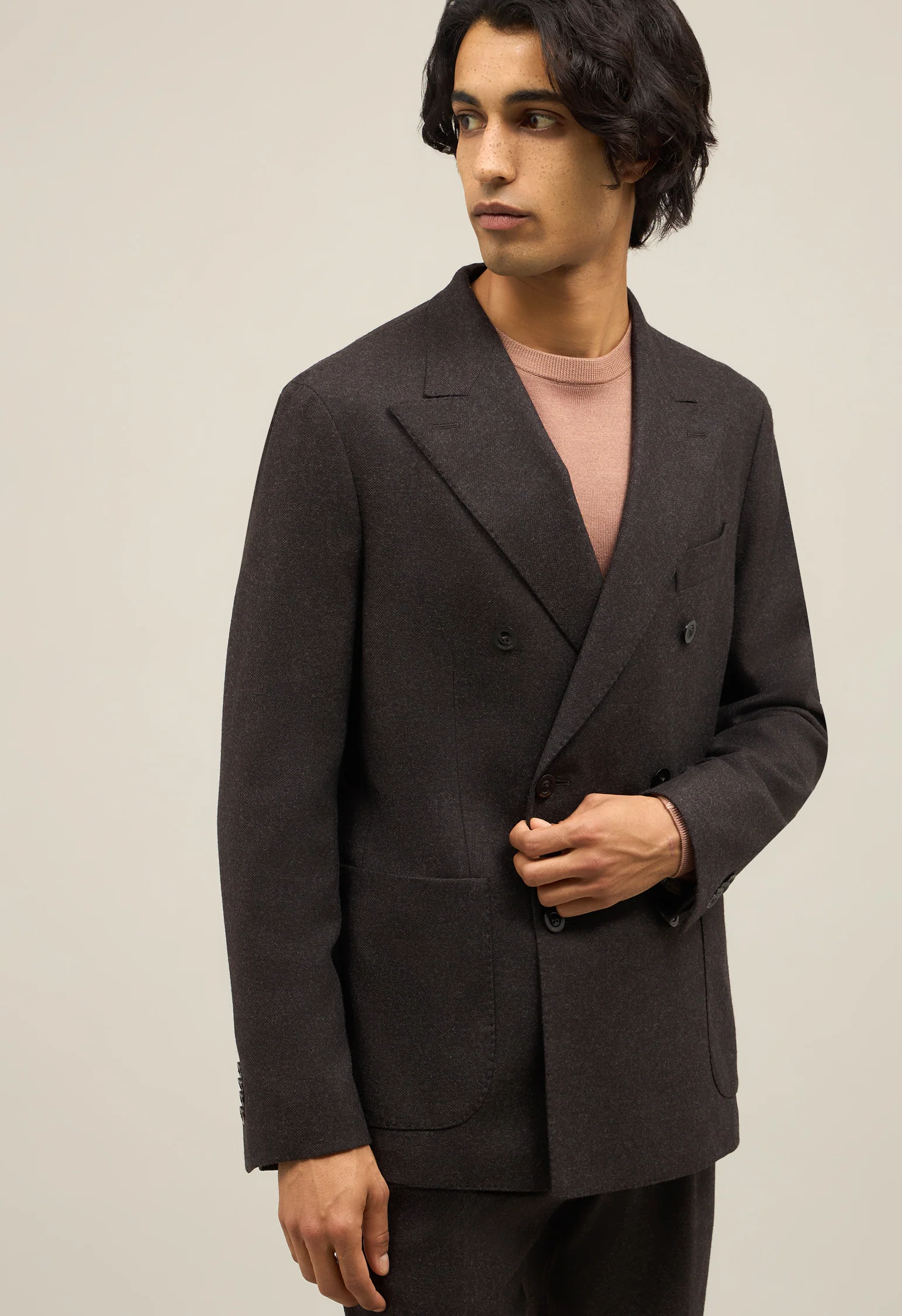Abito Dover in lana comfort e cashmere marrone - Image 3