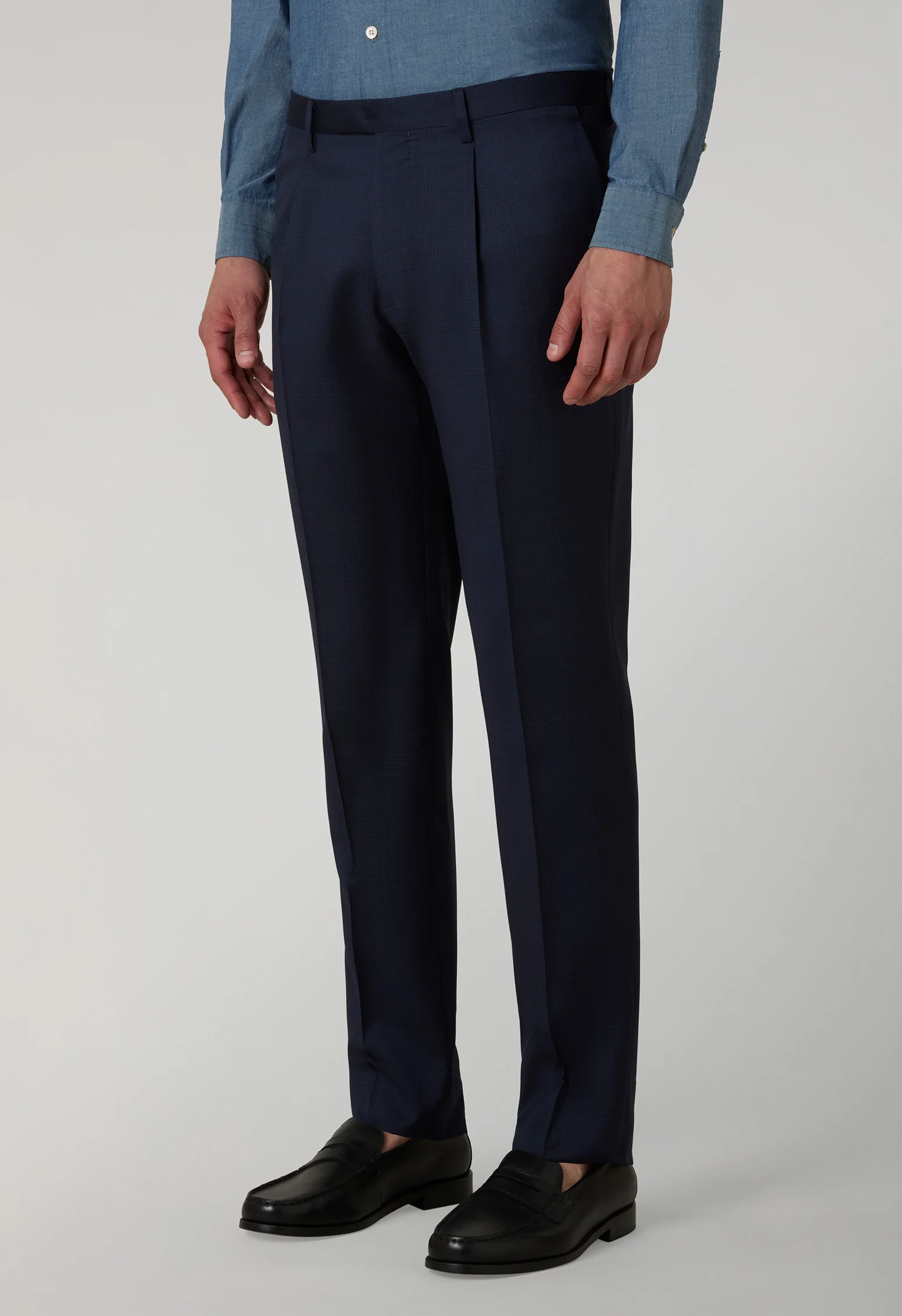 Abito K-Jacket doppiopetto in lana Principe di Galles blu - Image 4