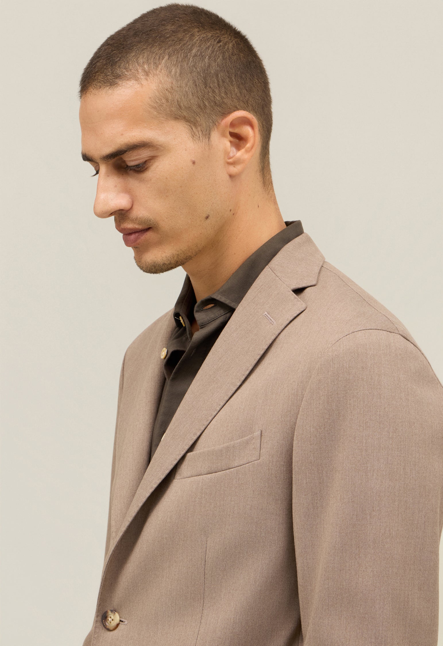 Abito K-Jacket in lana stretch beige - Image 3