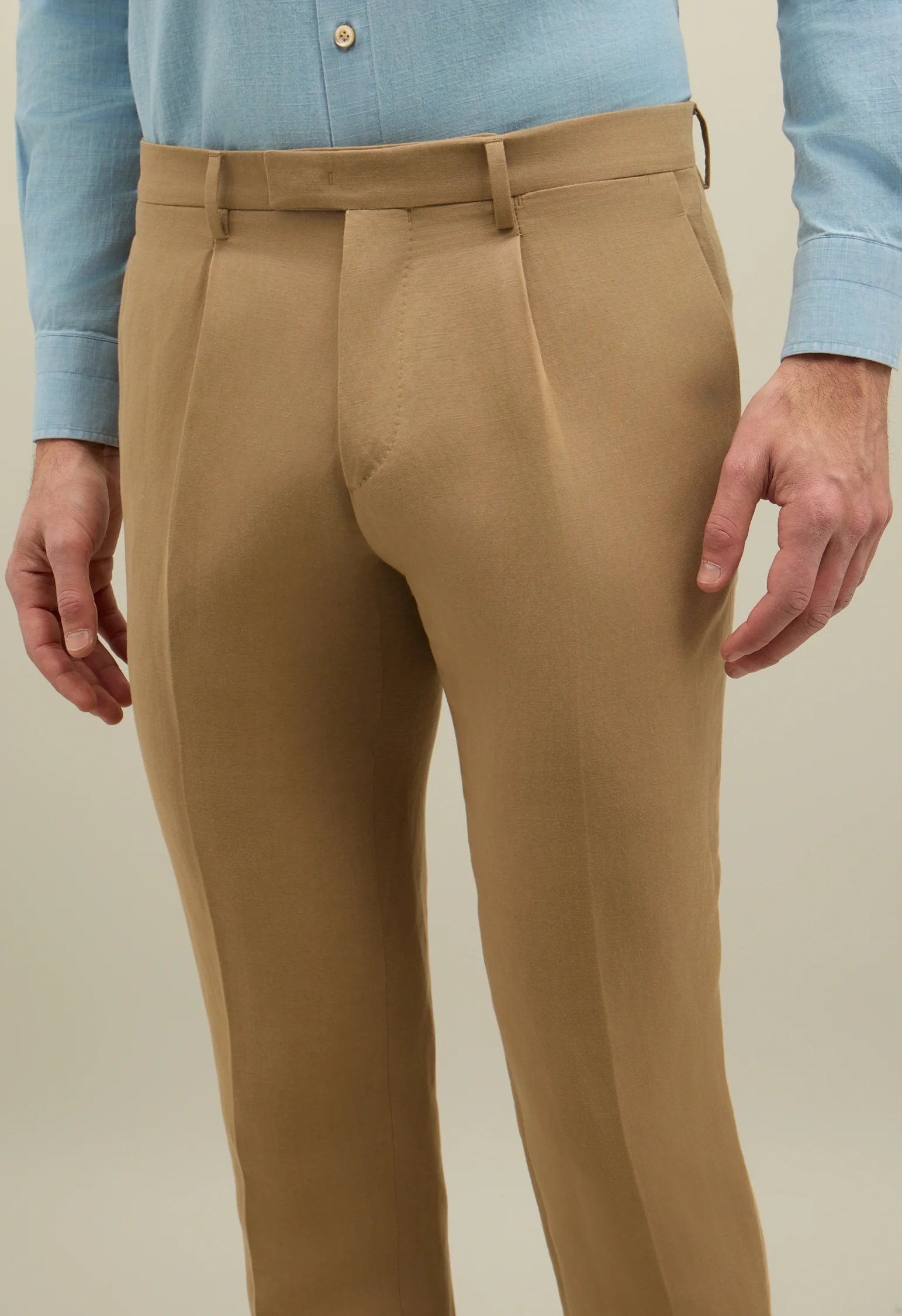 Abito K-Jacket in lino e tencel satin beige scuro - Image 4