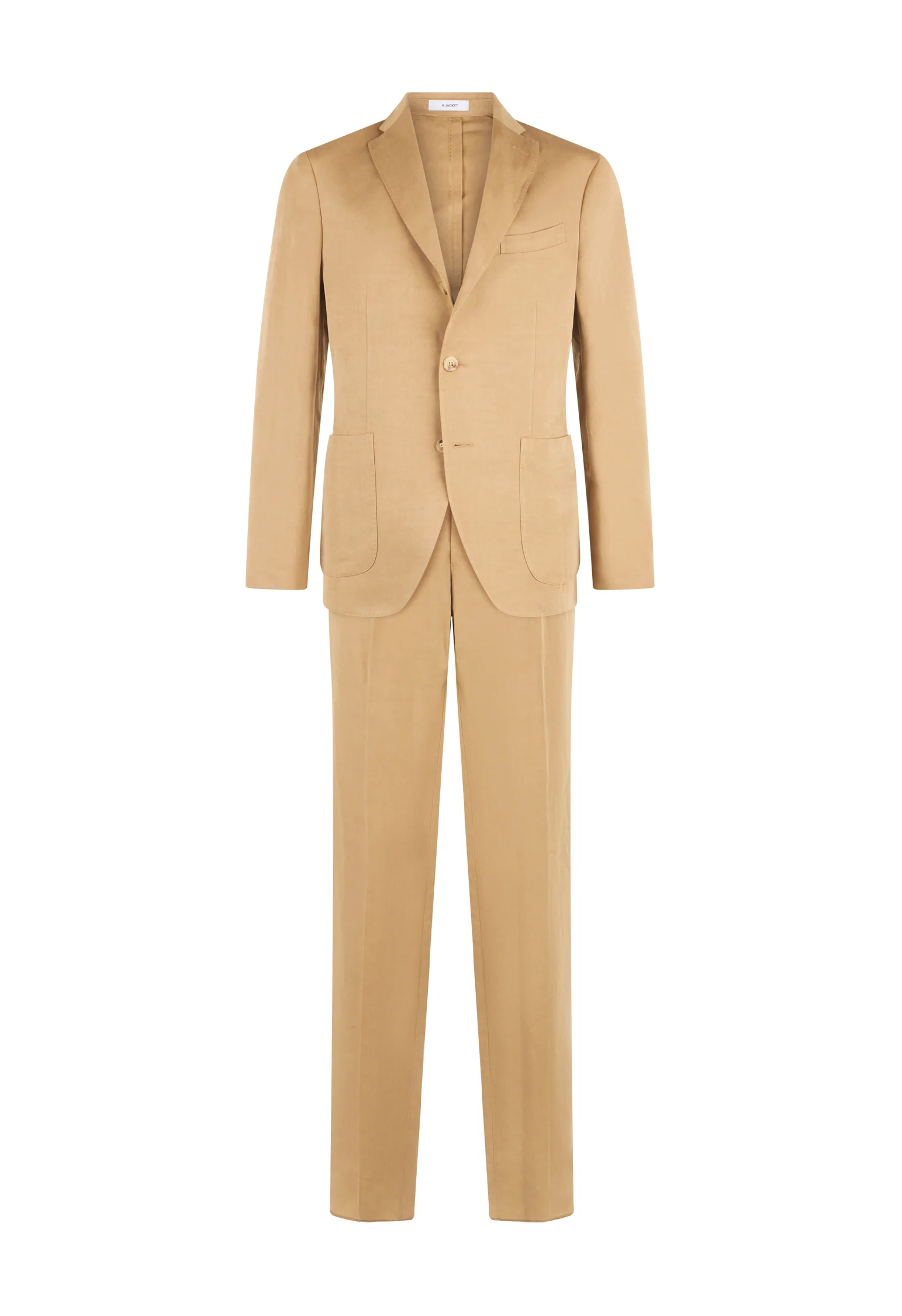 Abito K-Jacket in lino e tencel satin beige scuro - Image 5