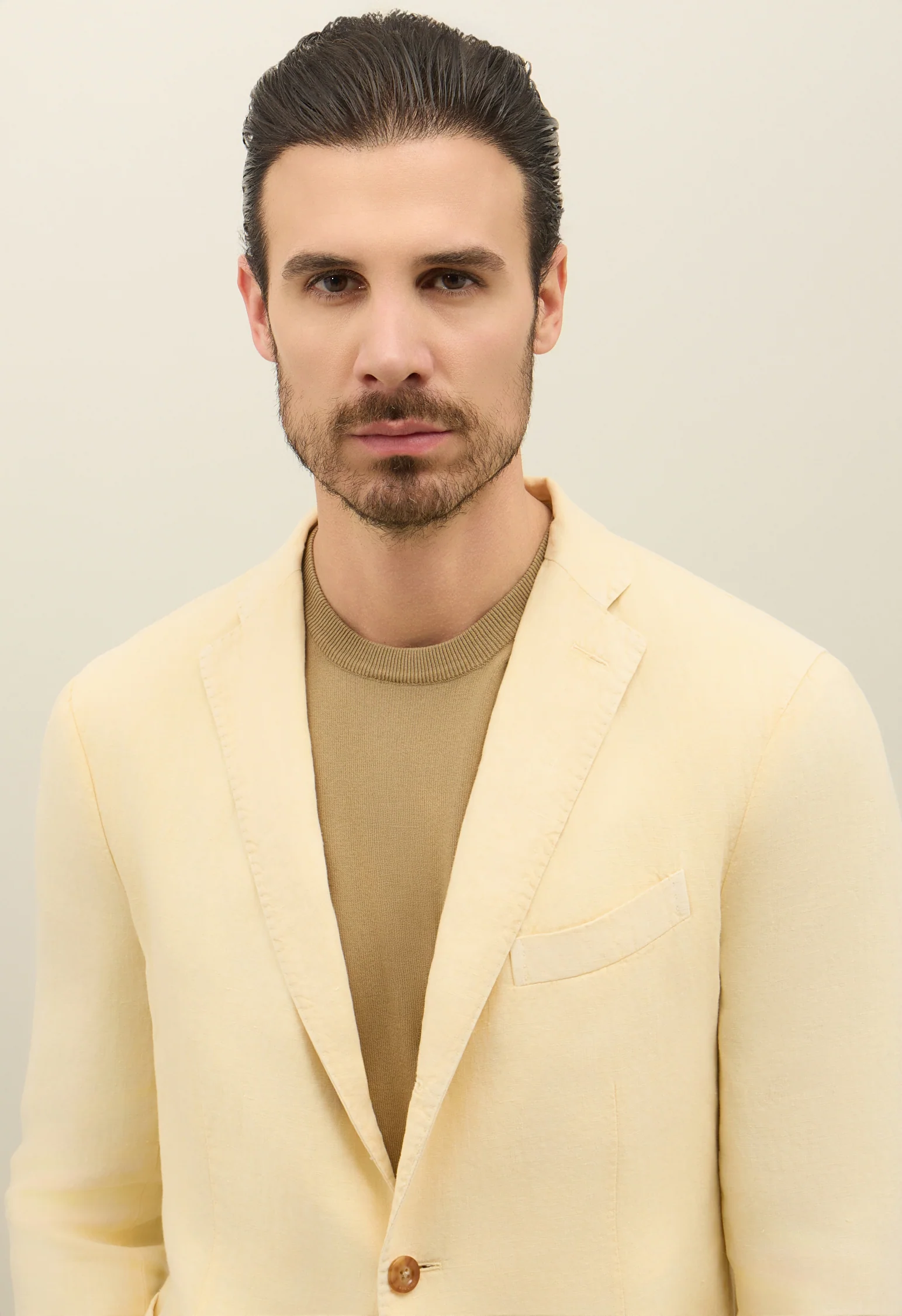 Abito K-Jacket in lino Tinto Terra giallo pastello - Image 3