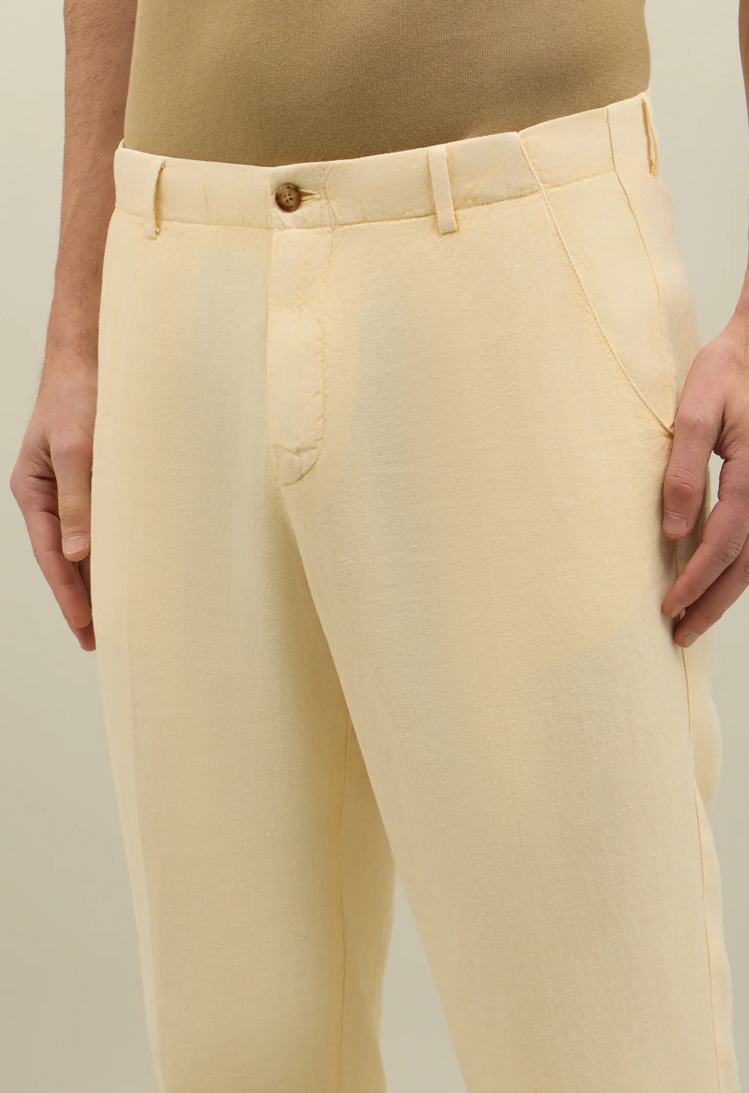 Abito K-Jacket in lino Tinto Terra giallo pastello - Image 4