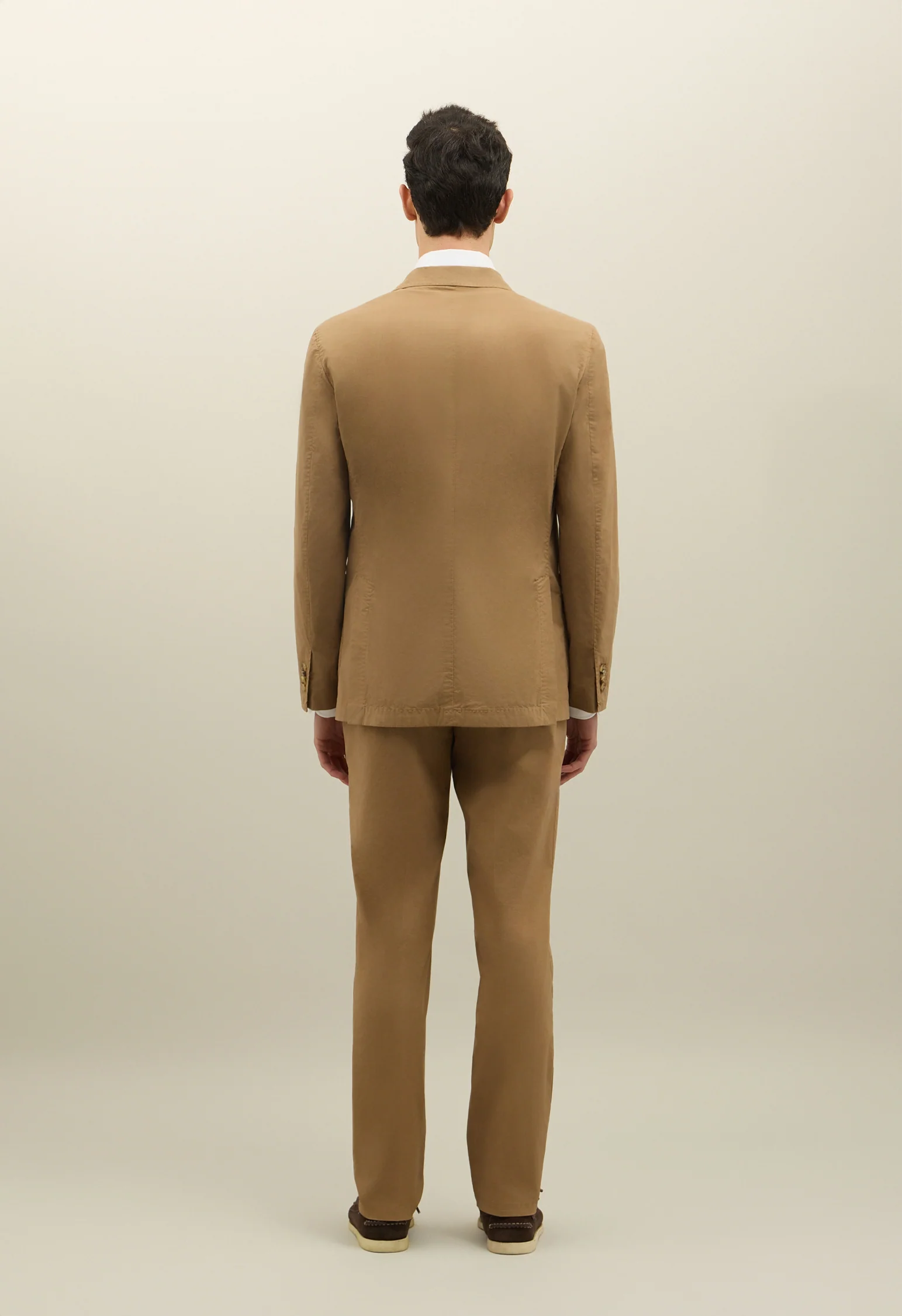 Abito K-Jacket in popeline leggero tinto in capo marrone chiaro - Image 2
