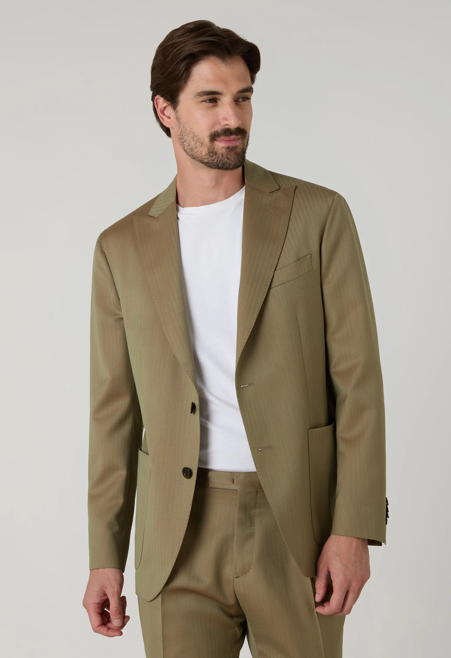 Abito K-Jacket Solaro a spina di pesce marrone chiaro - Image 3