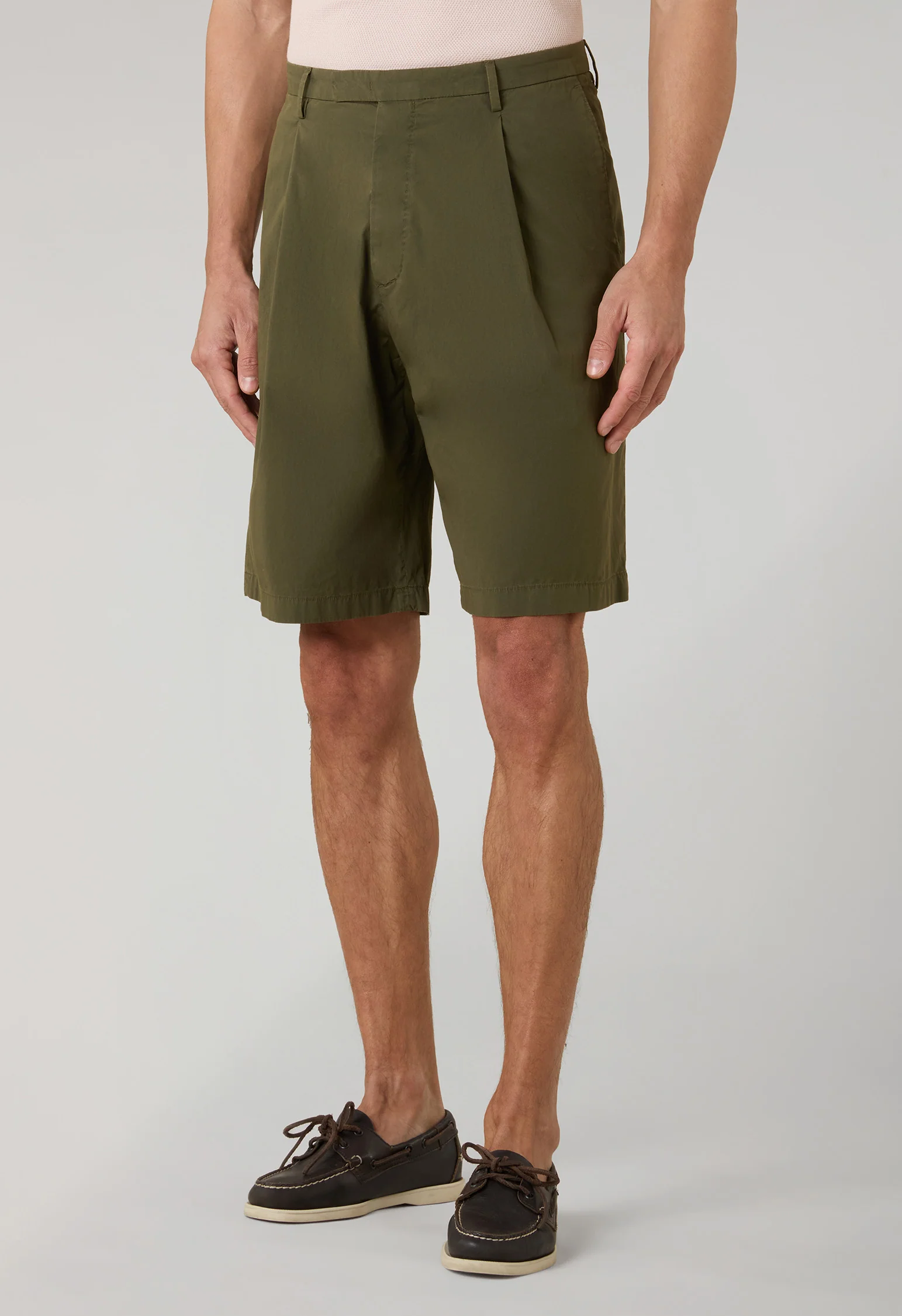 Abito Khaki Bermuda in popeline tinto in capo verde - Image 4