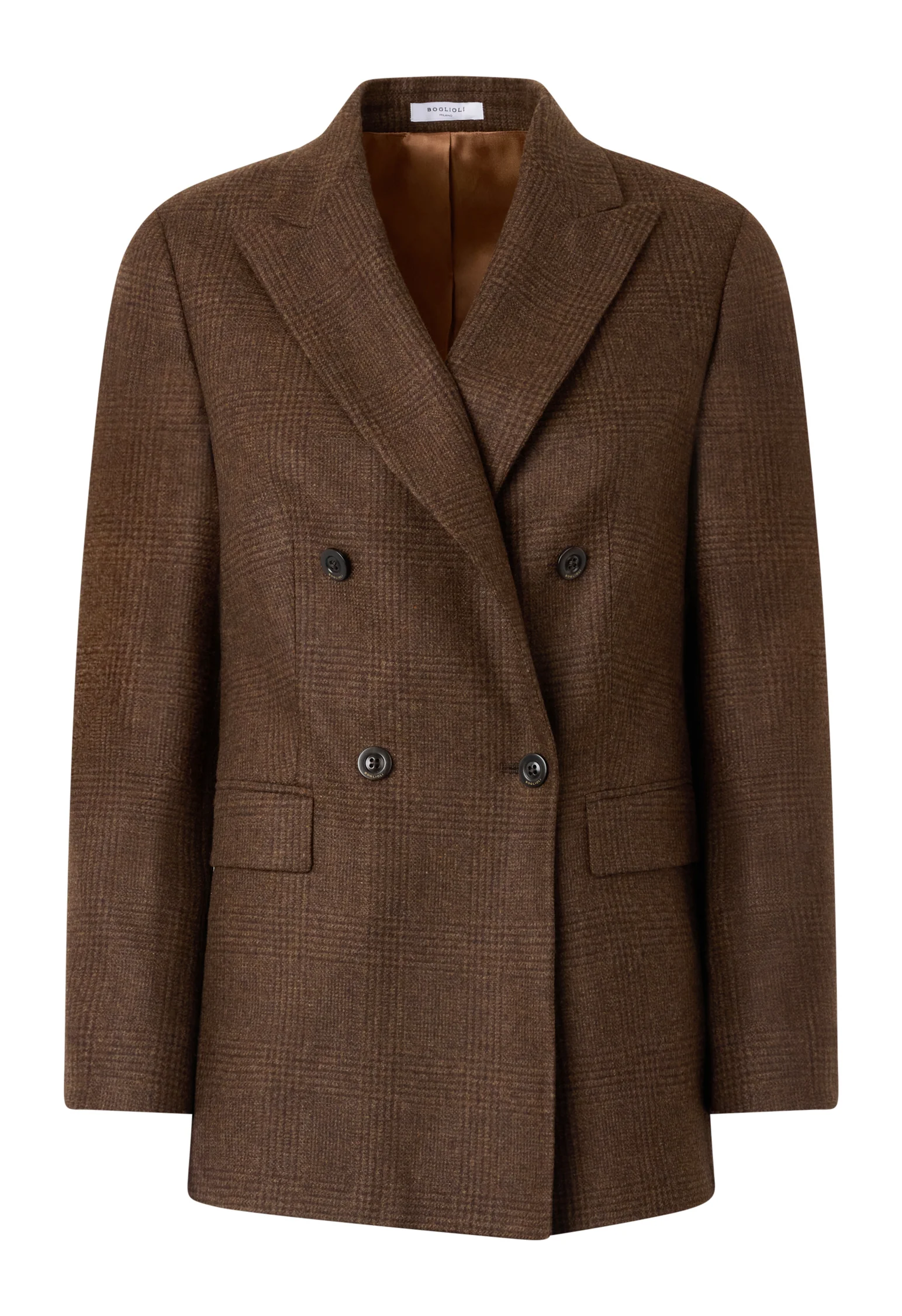 Blazer Bianca in flanella Principe di Galles marrone - Image 3