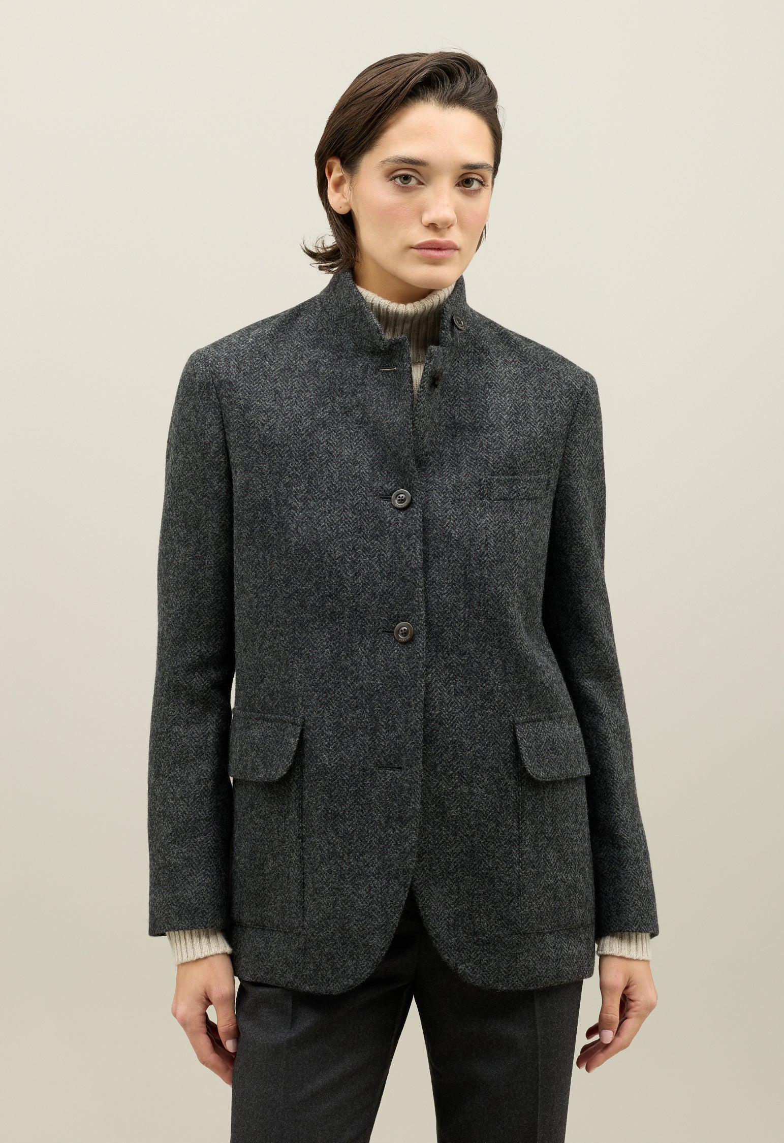 Blazer Otta in lana Shetland grigio - Image 3