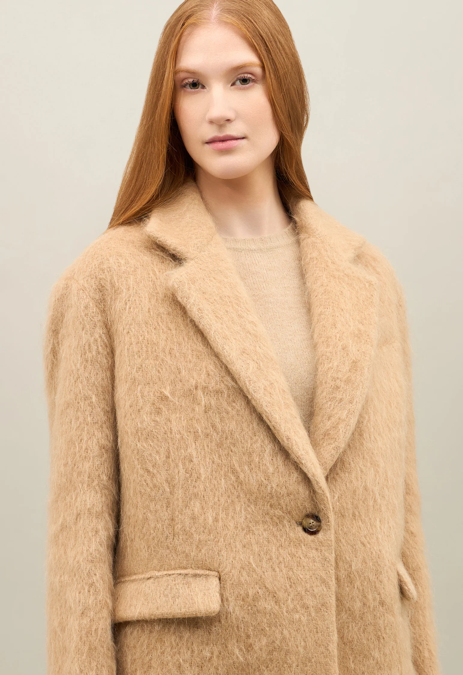 Blazer Otta in misto Alpaca cammello - Image 3