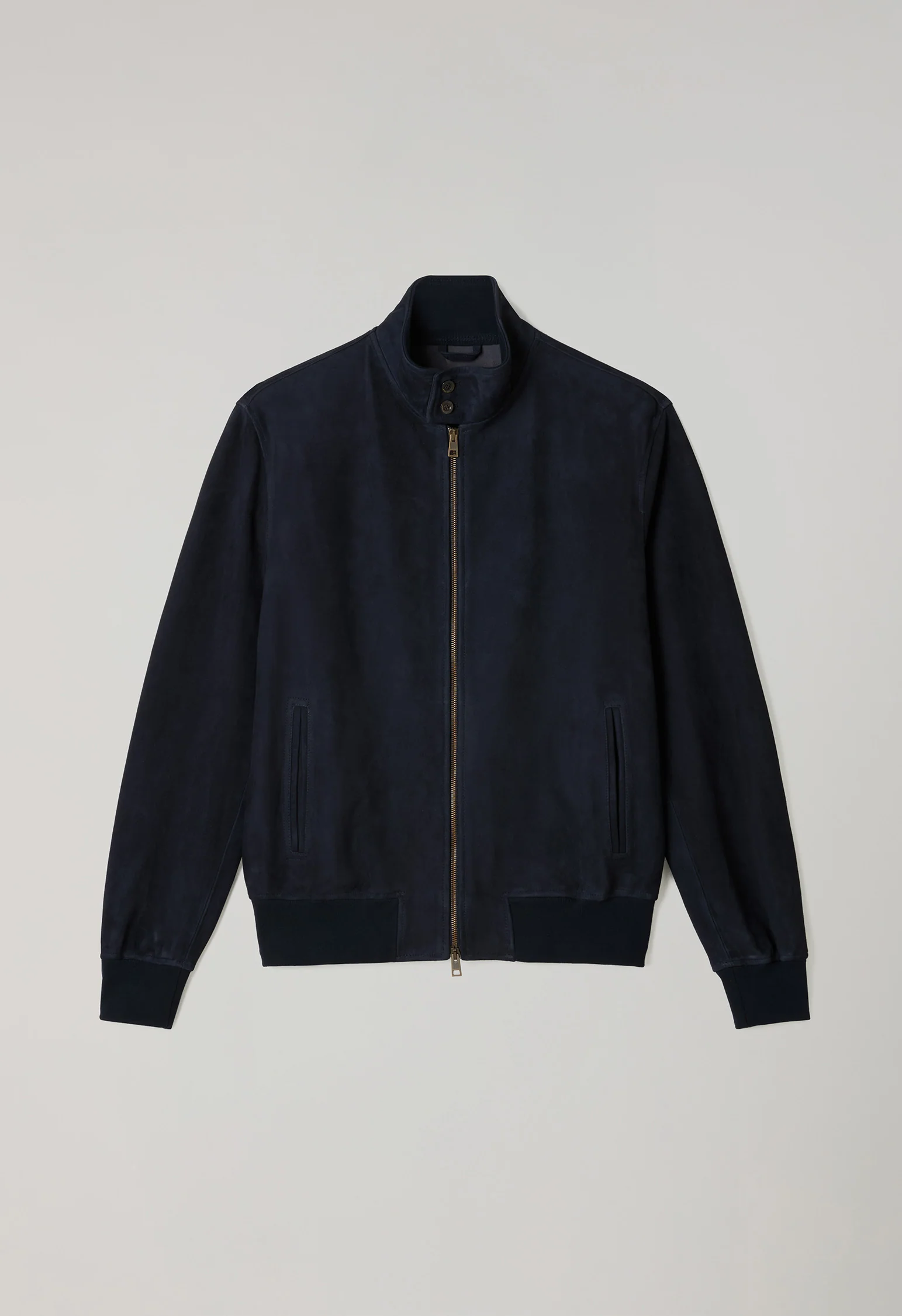 Bomber in suede blu - Image 4