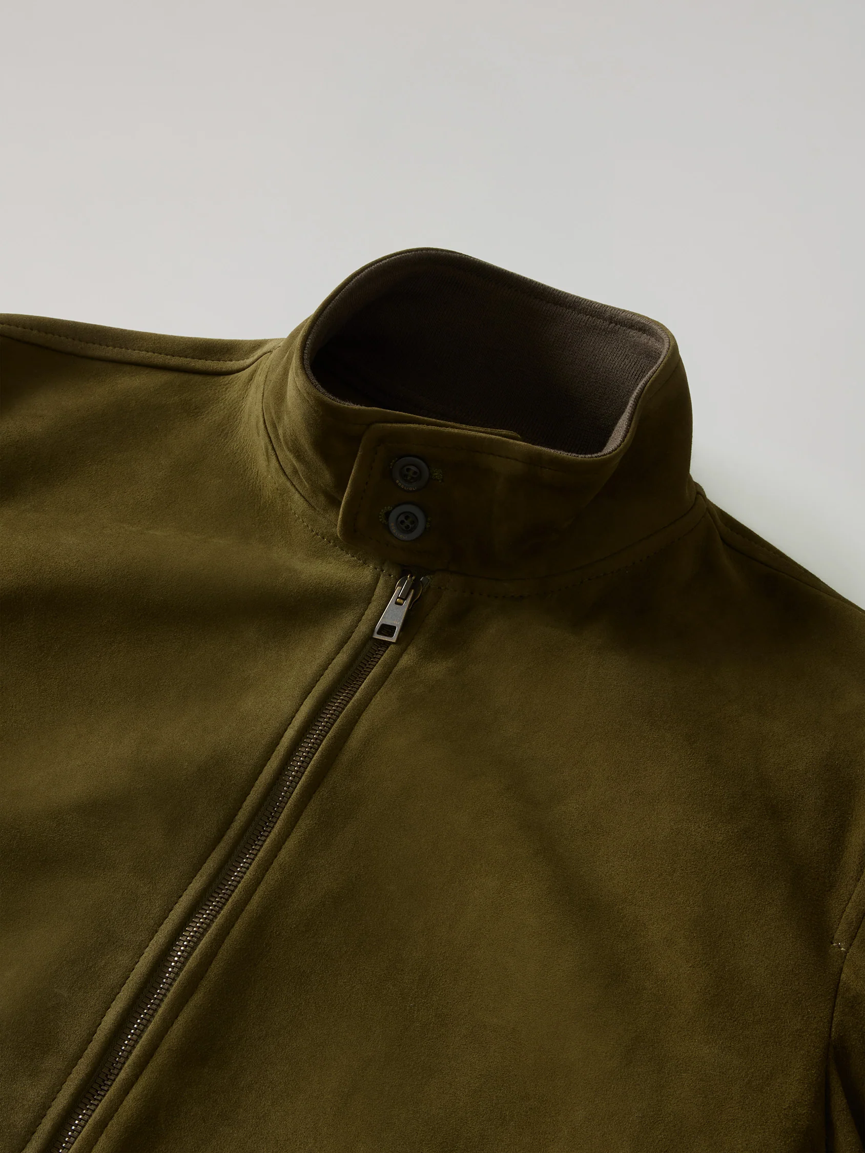 Bomber in suede khaki scuro - Image 5