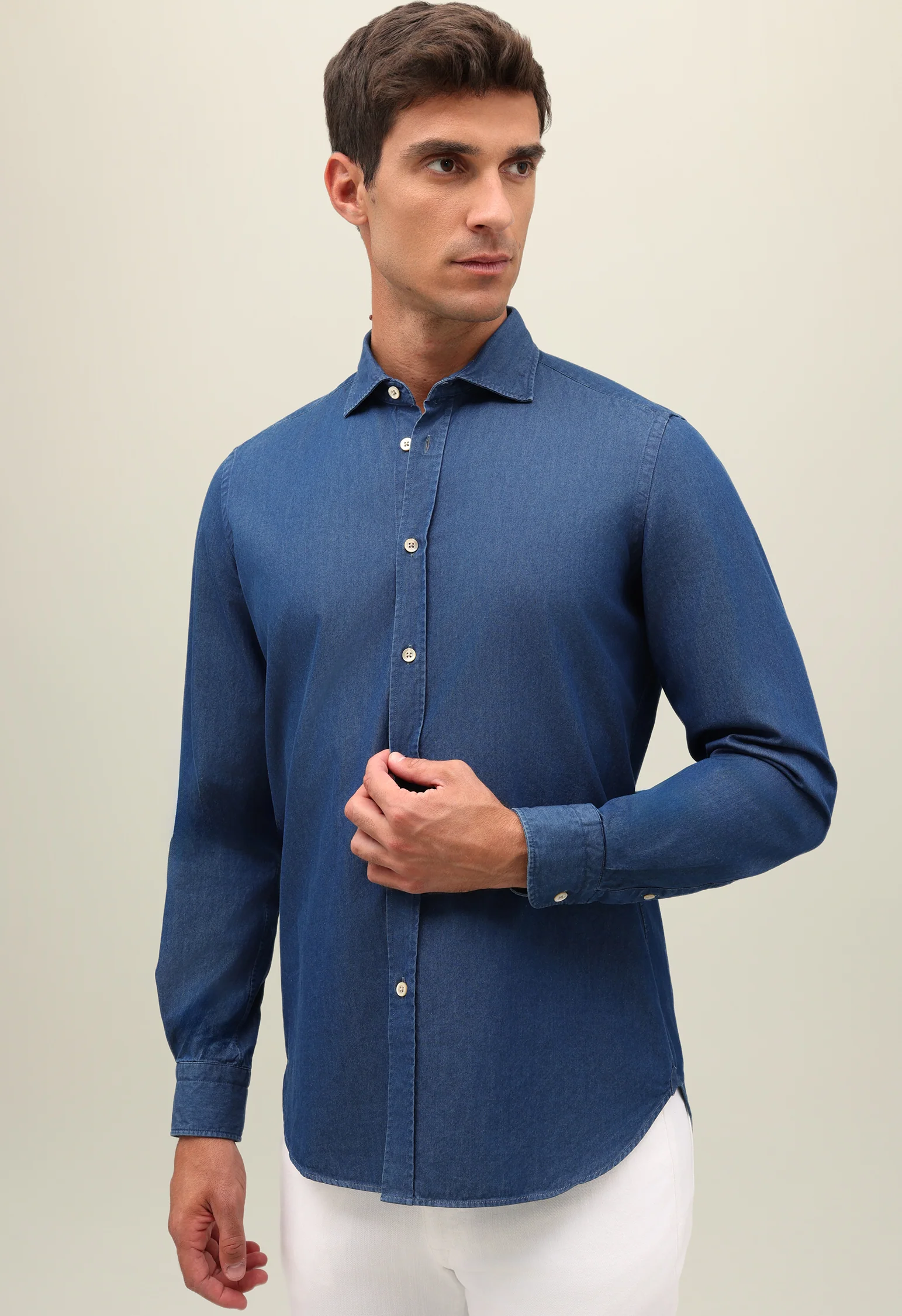 Camicia chambray blu - Image 3