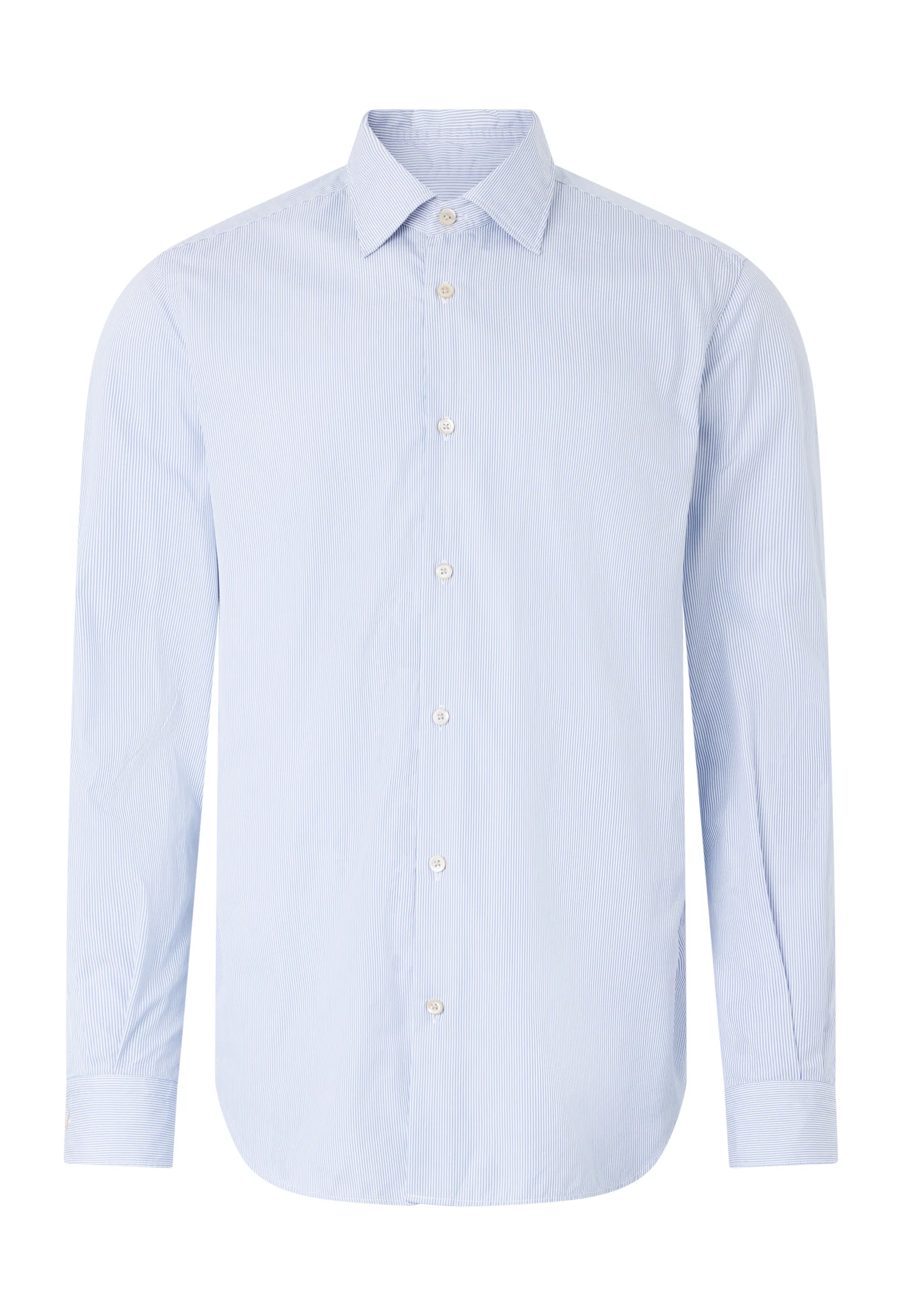 Camicia in cotone a righe azzurro - Image 4
