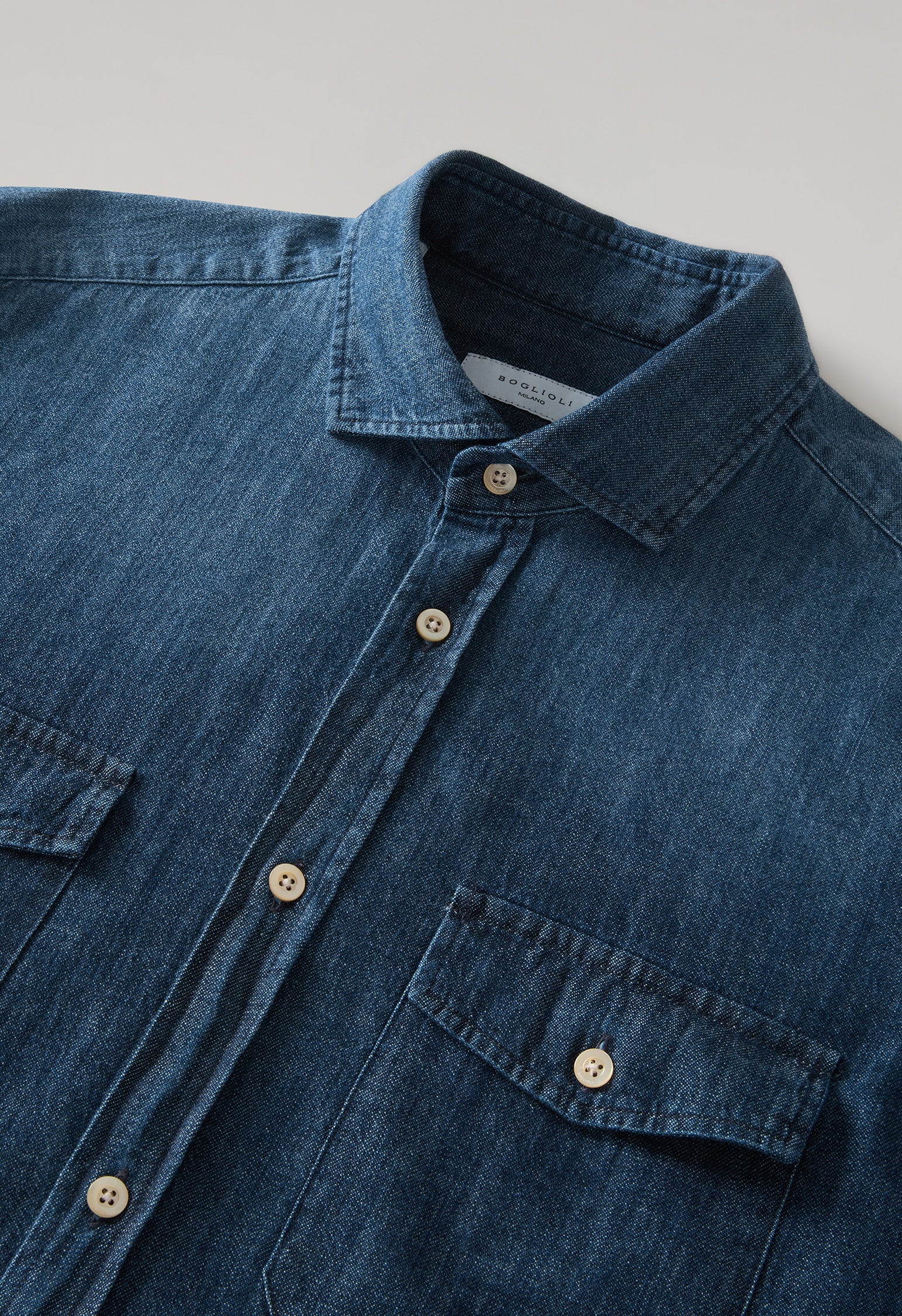 Camicia Western in denim blu - Image 5