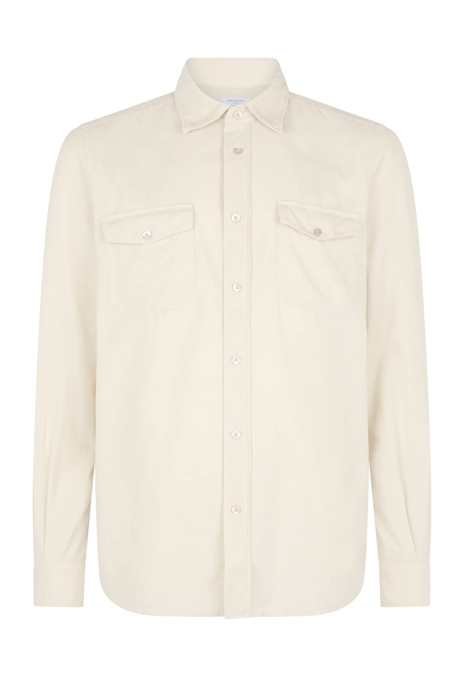 Camicia western in velluto a costine bianca - Image 4