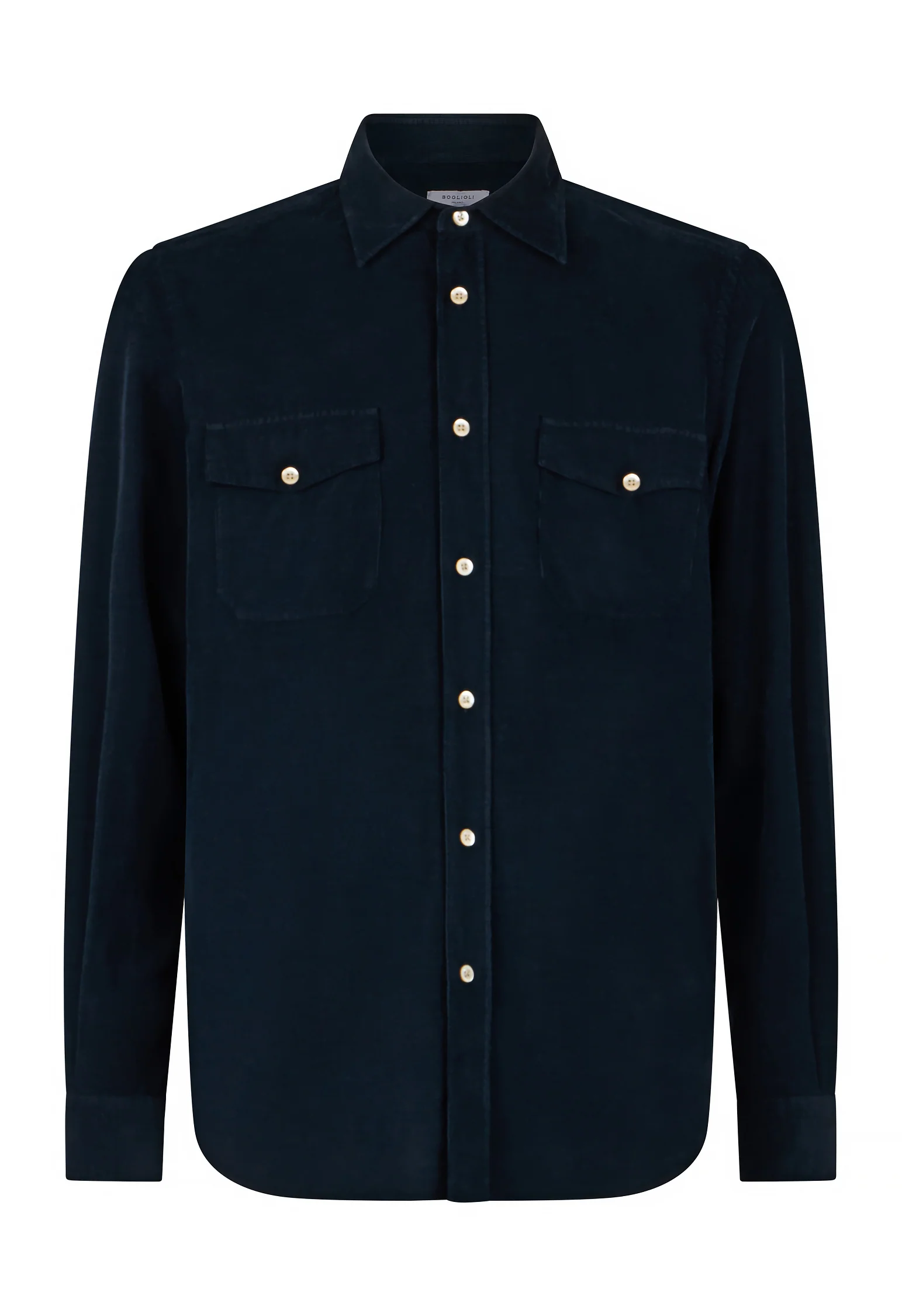 Camicia western in velluto a costine blu - Image 4