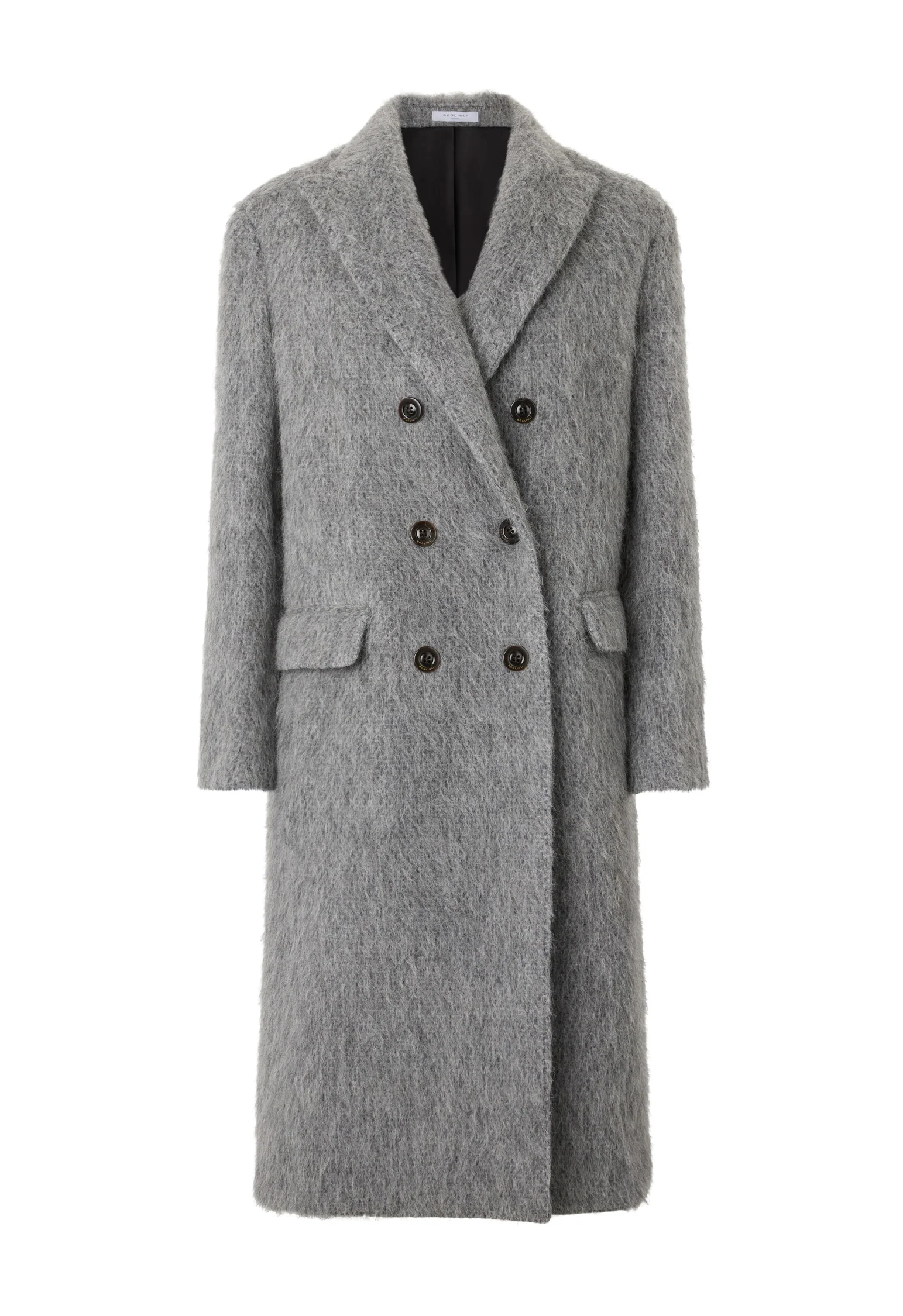 Cappotto doppiopetto in misto alpaca grigio - Image 4