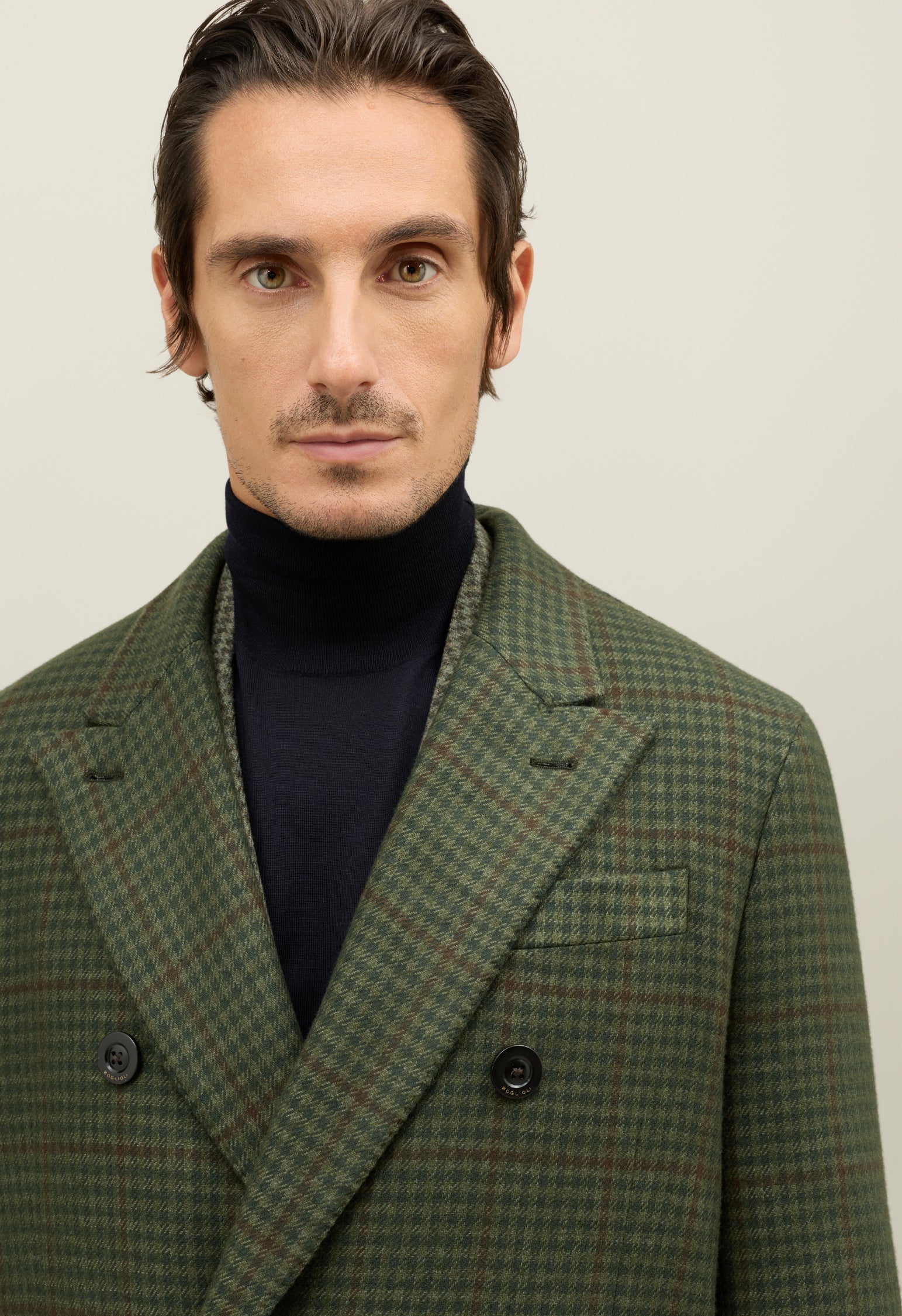 Cappotto K-Coat doppiopetto in lana vichy verde - Image 3