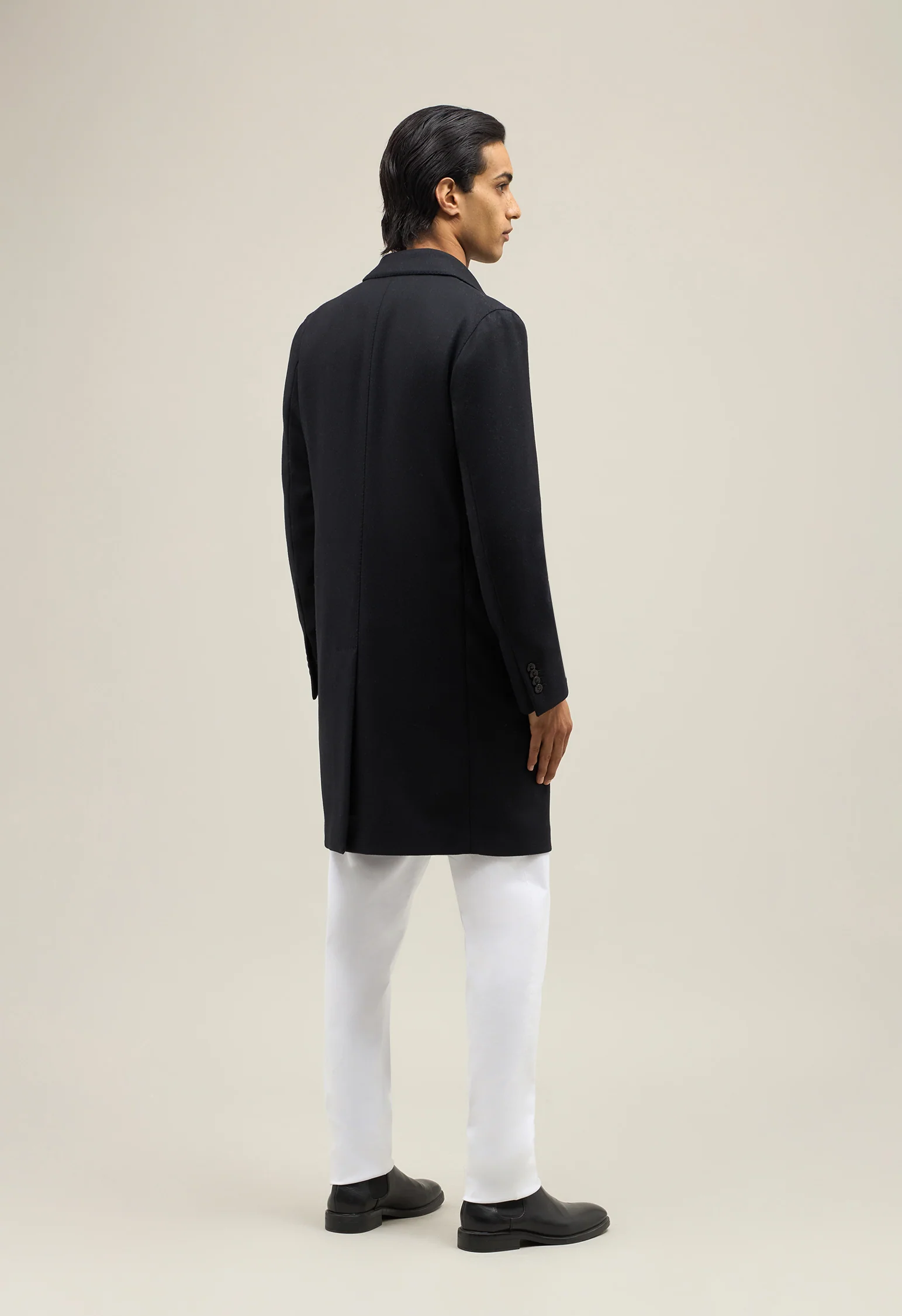 Cappotto K-Coat in misto lana a spina di pesce blu - Image 2