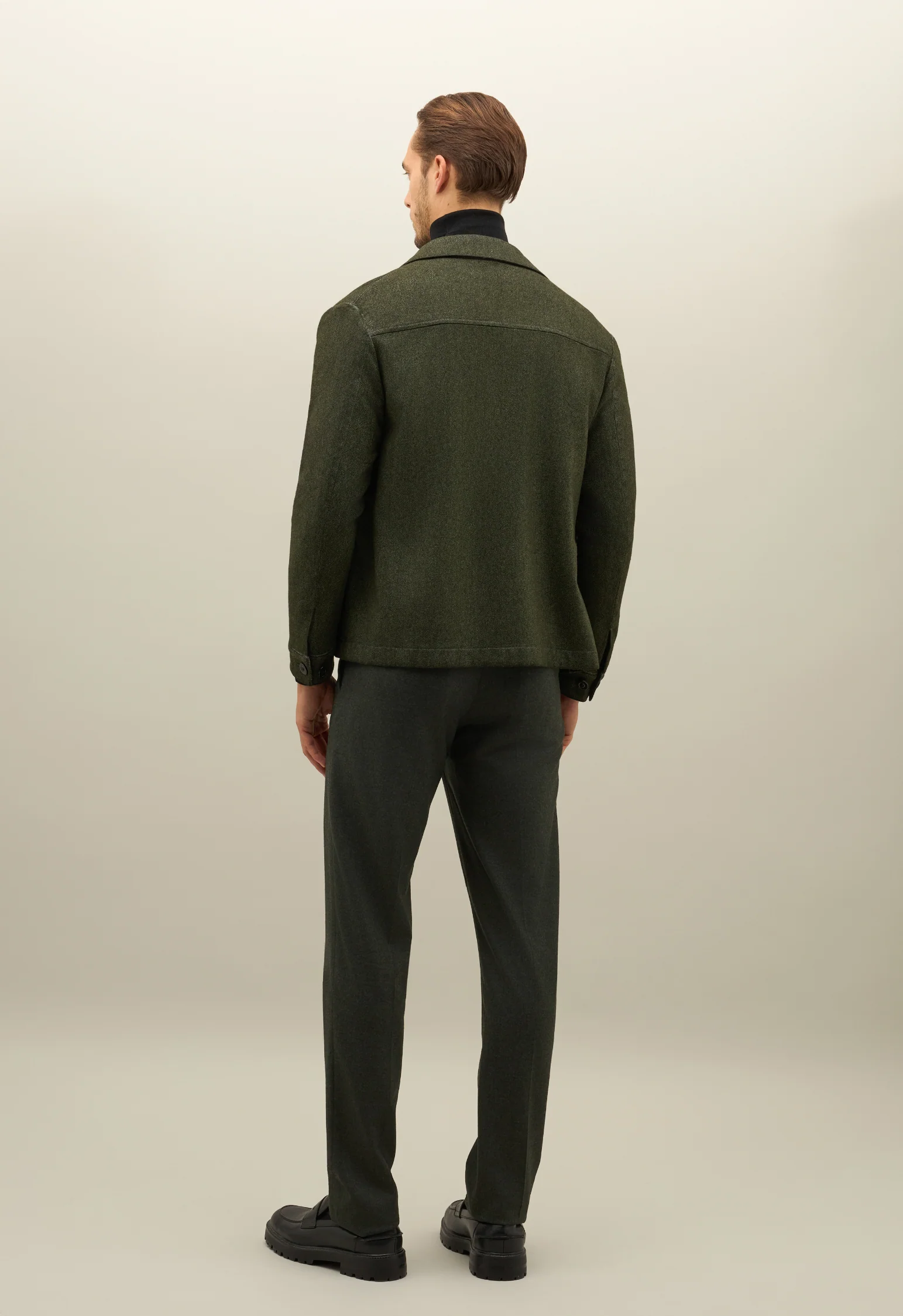 Giacca Boxie in cashmere e lana tinto velo verde - Image 2
