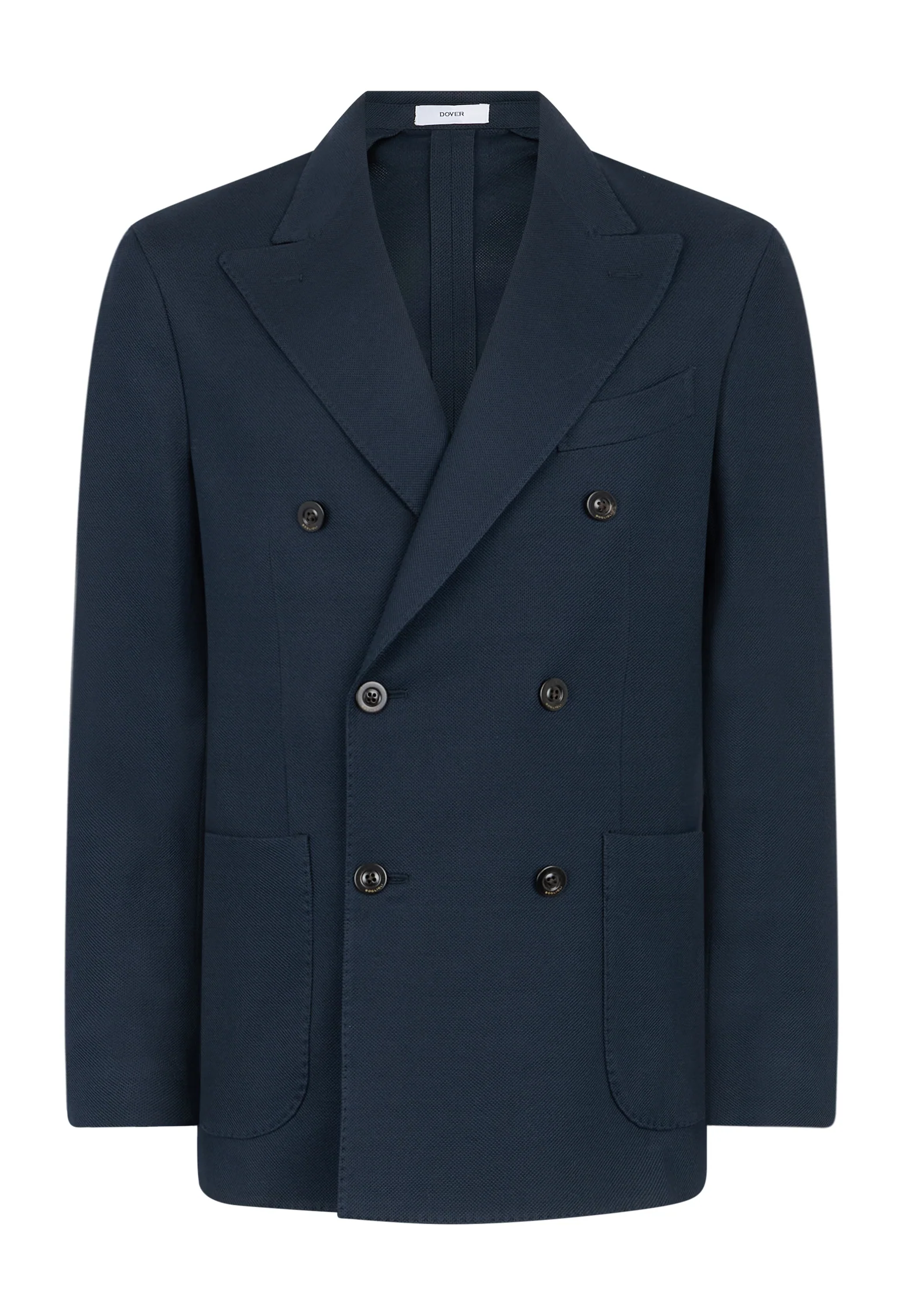 Giacca Dover doppiopetto in jersey blu - Image 4