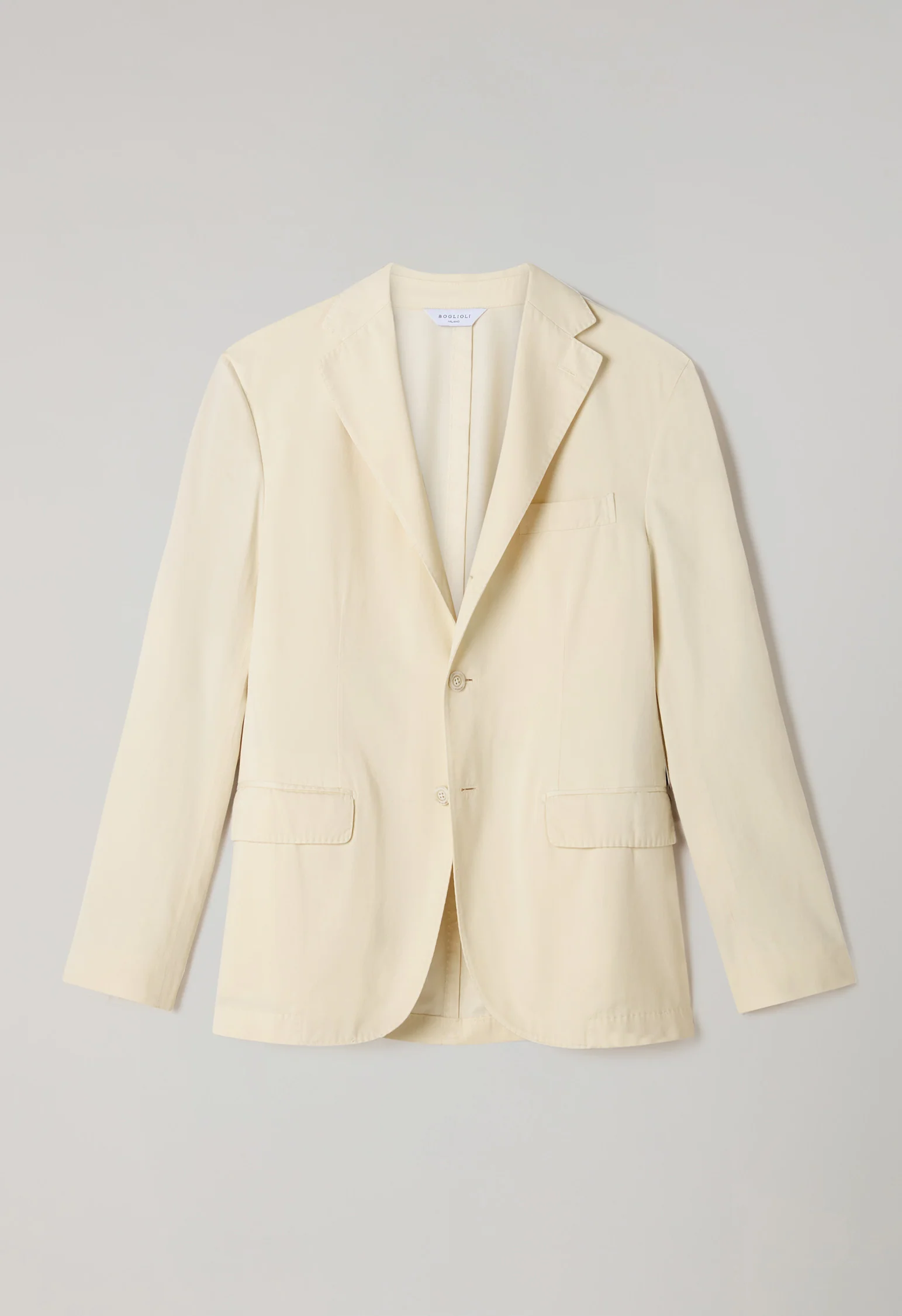 Giacca Dover in cotone e cashmere satin tinta in capo crema - Image 4