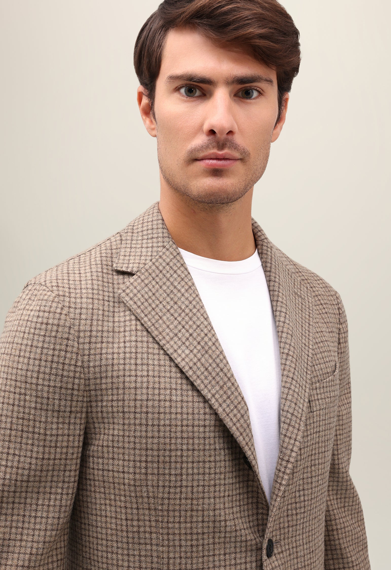 Giacca Dover in flanella a quadri beige - Image 3