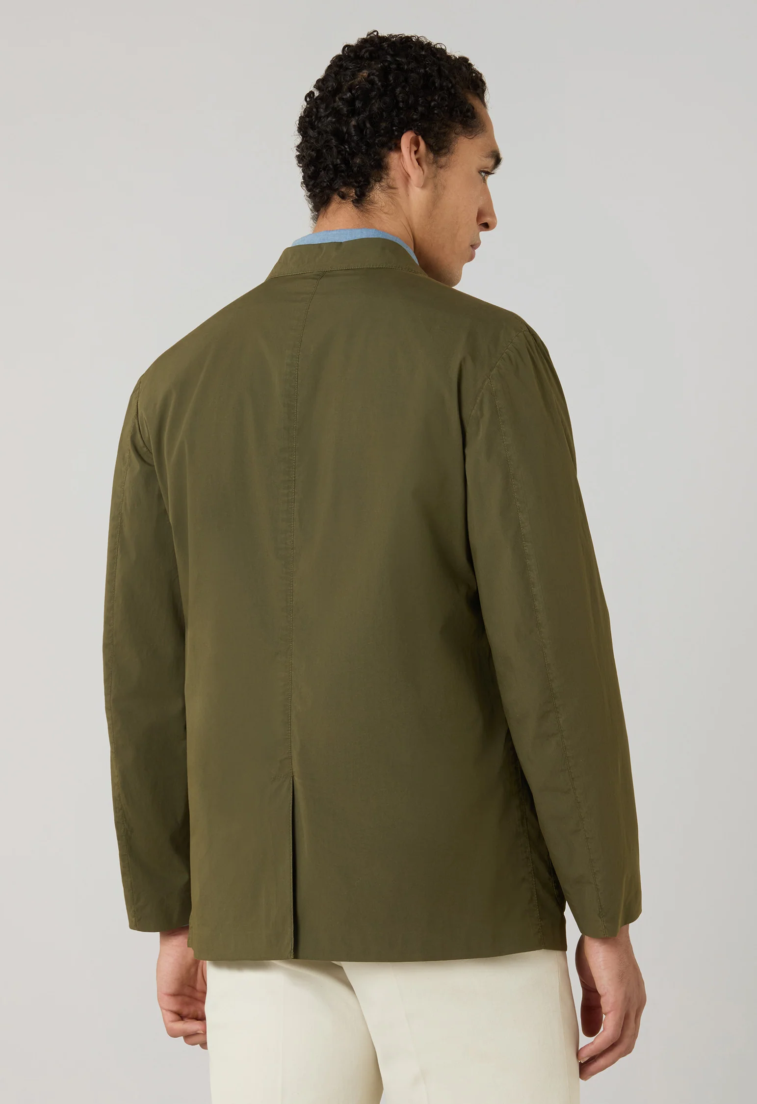 Giacca Khaki in popeline tinto in capo verde - Image 2