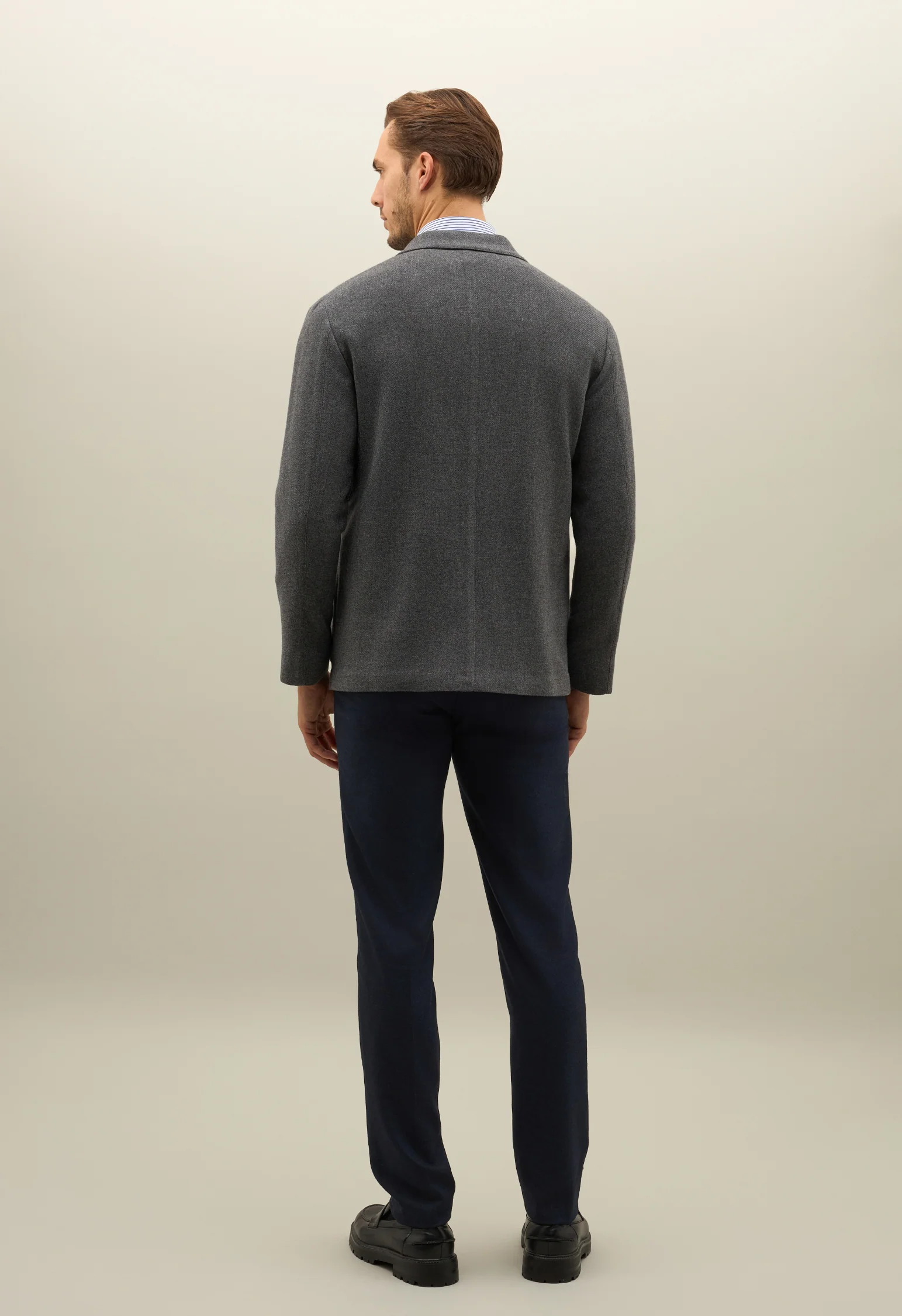 Giacca Over in lana e cashmere grigia - Image 2