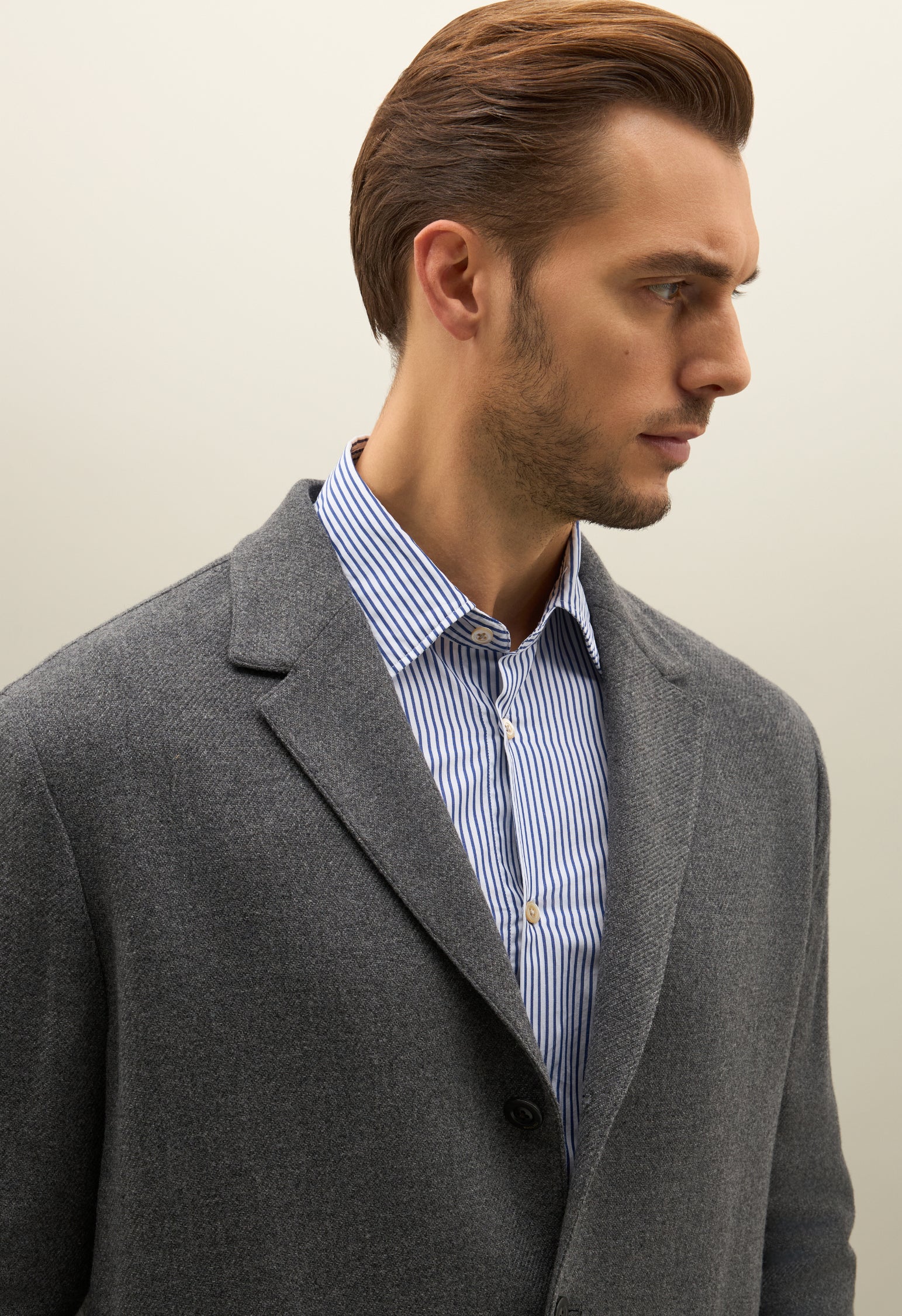 Giacca Over in lana e cashmere grigia - Image 3