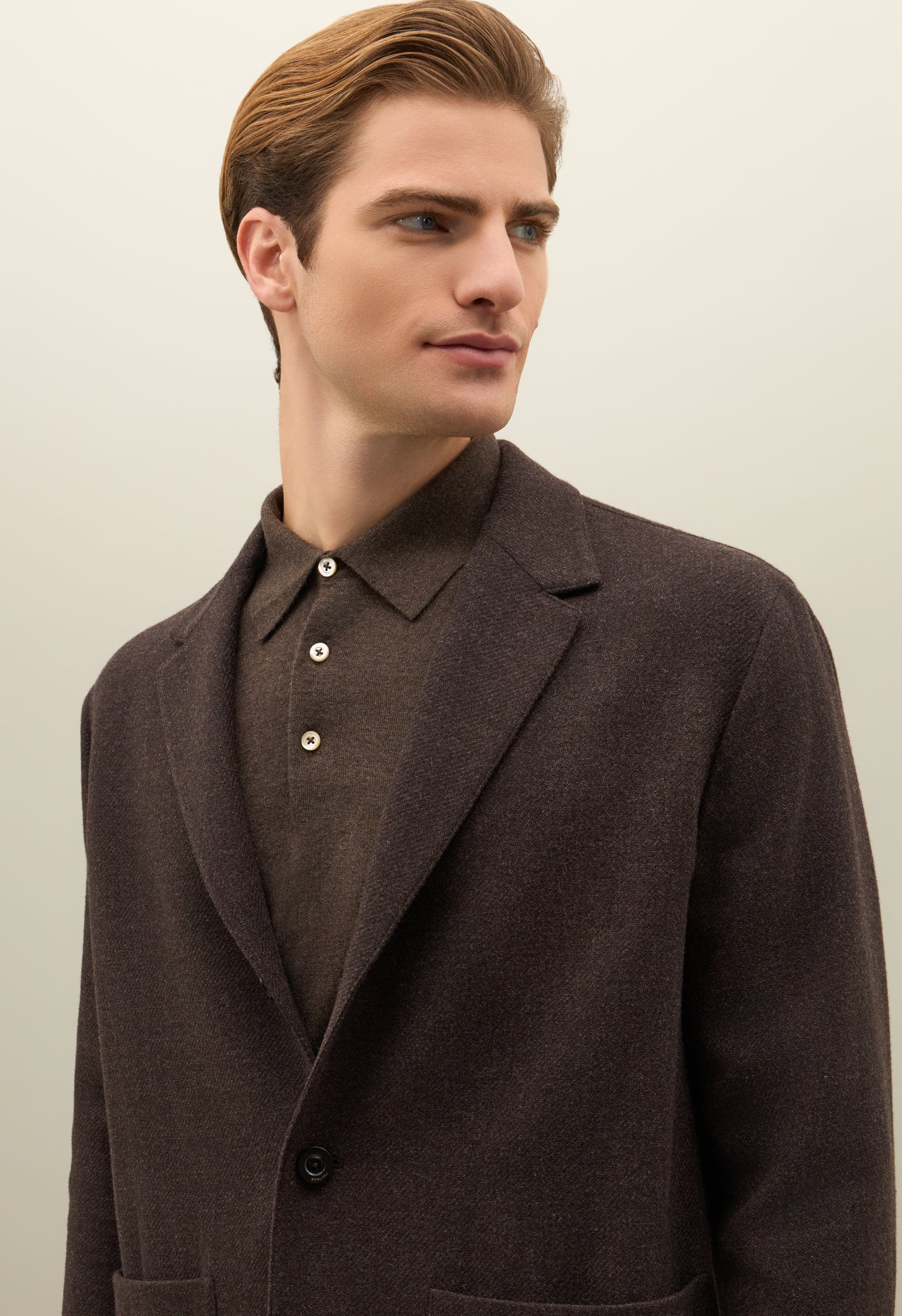 Giacca Over in lana e cashmere marrone - Image 3