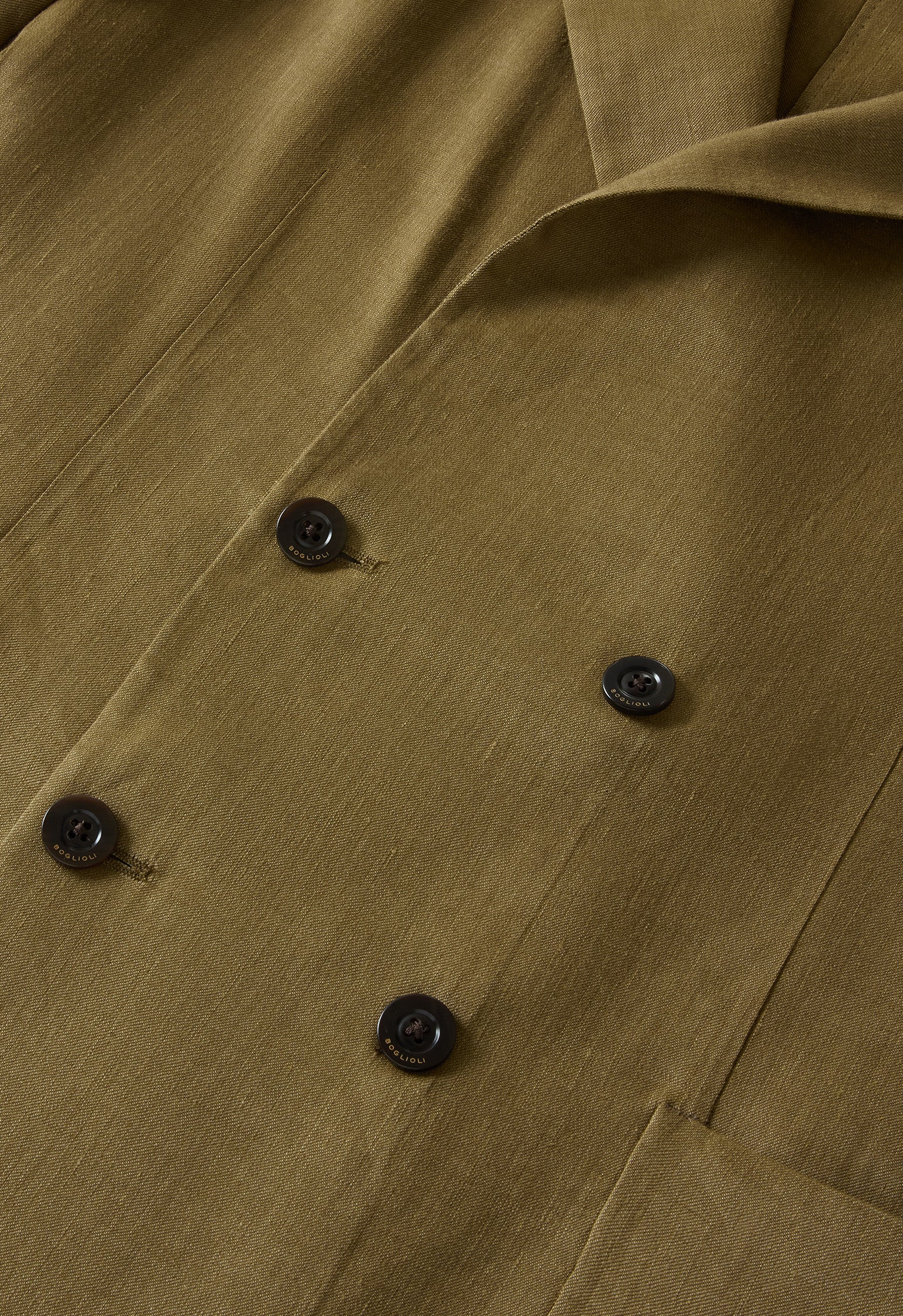 Giacca Sartoria doppiopetto in lino e mohair verde - Image 5
