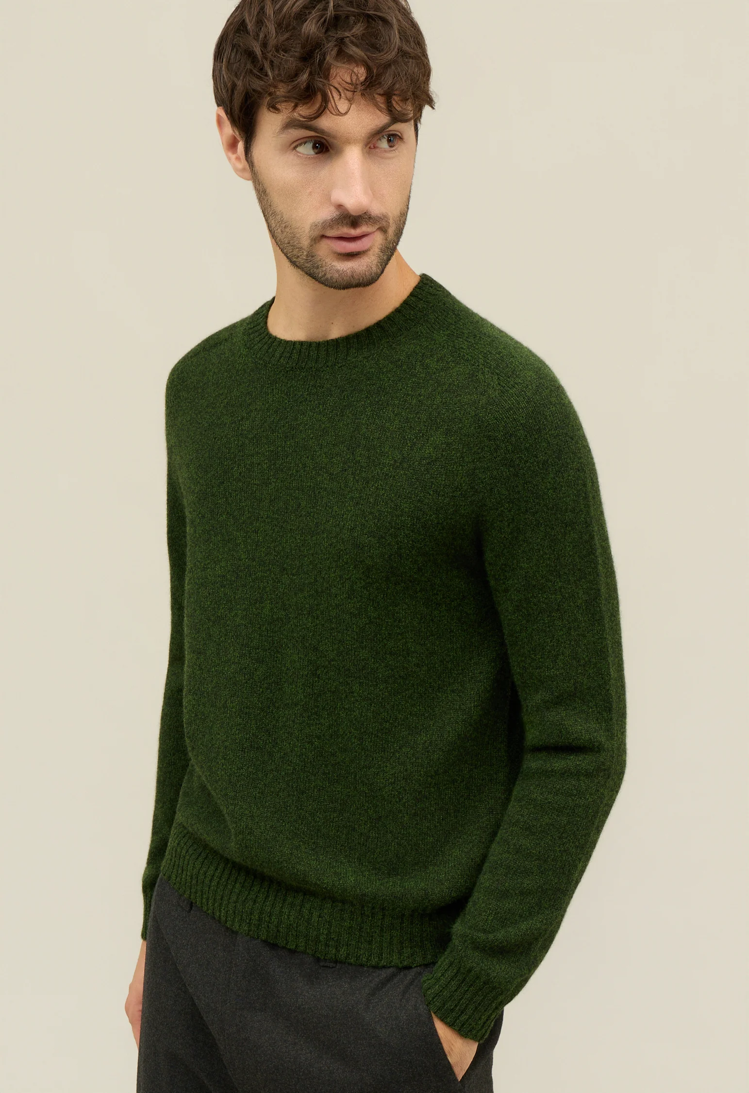 Girocollo in cashmere verde - Image 3