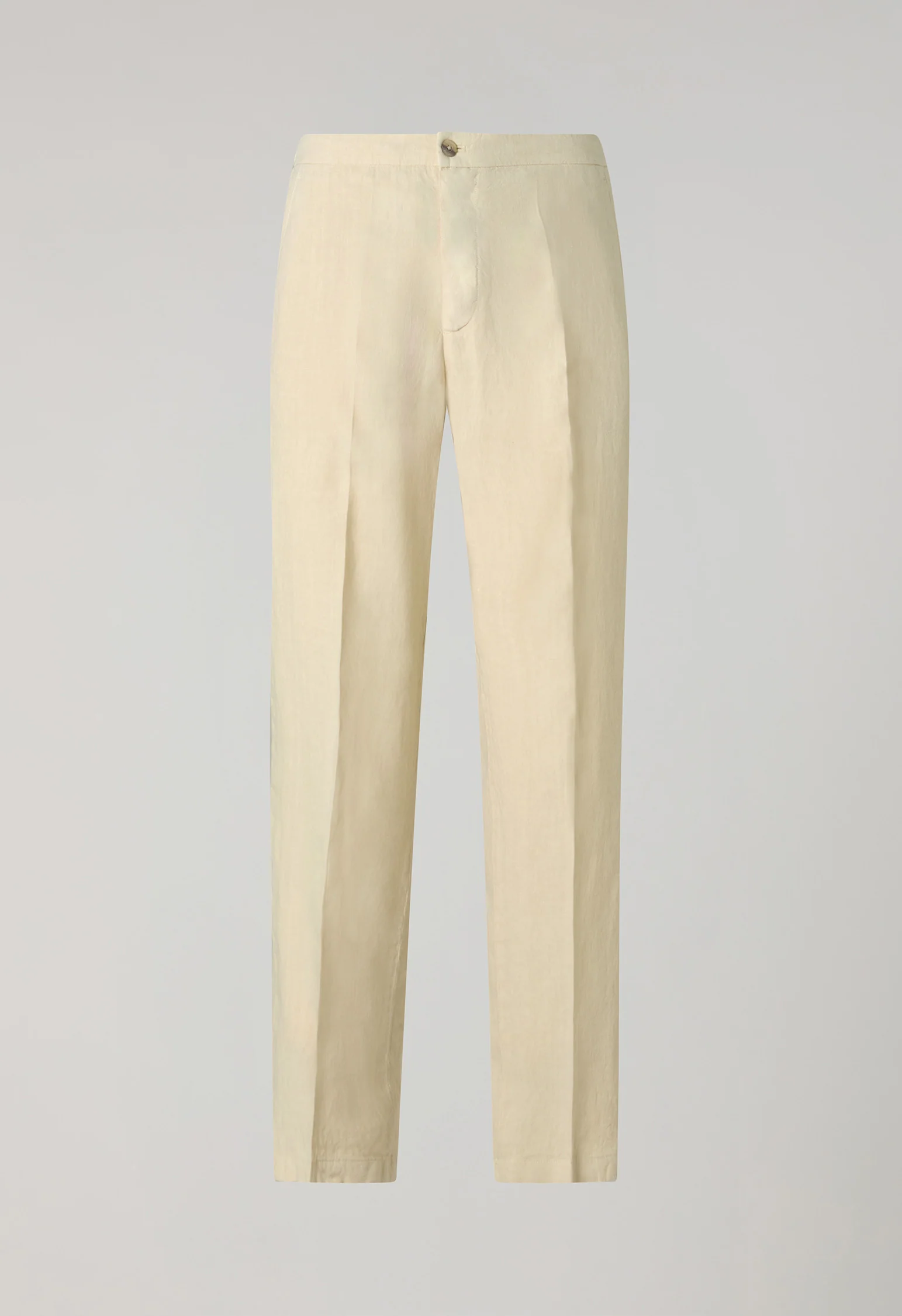 Joggers in lino tinto in capo beige - Image 4