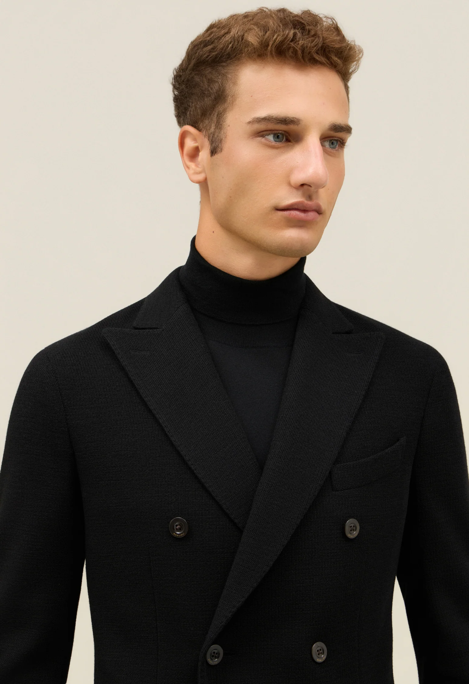 K-Jacket doppiopetto in jersey lavorato nera - Image 3