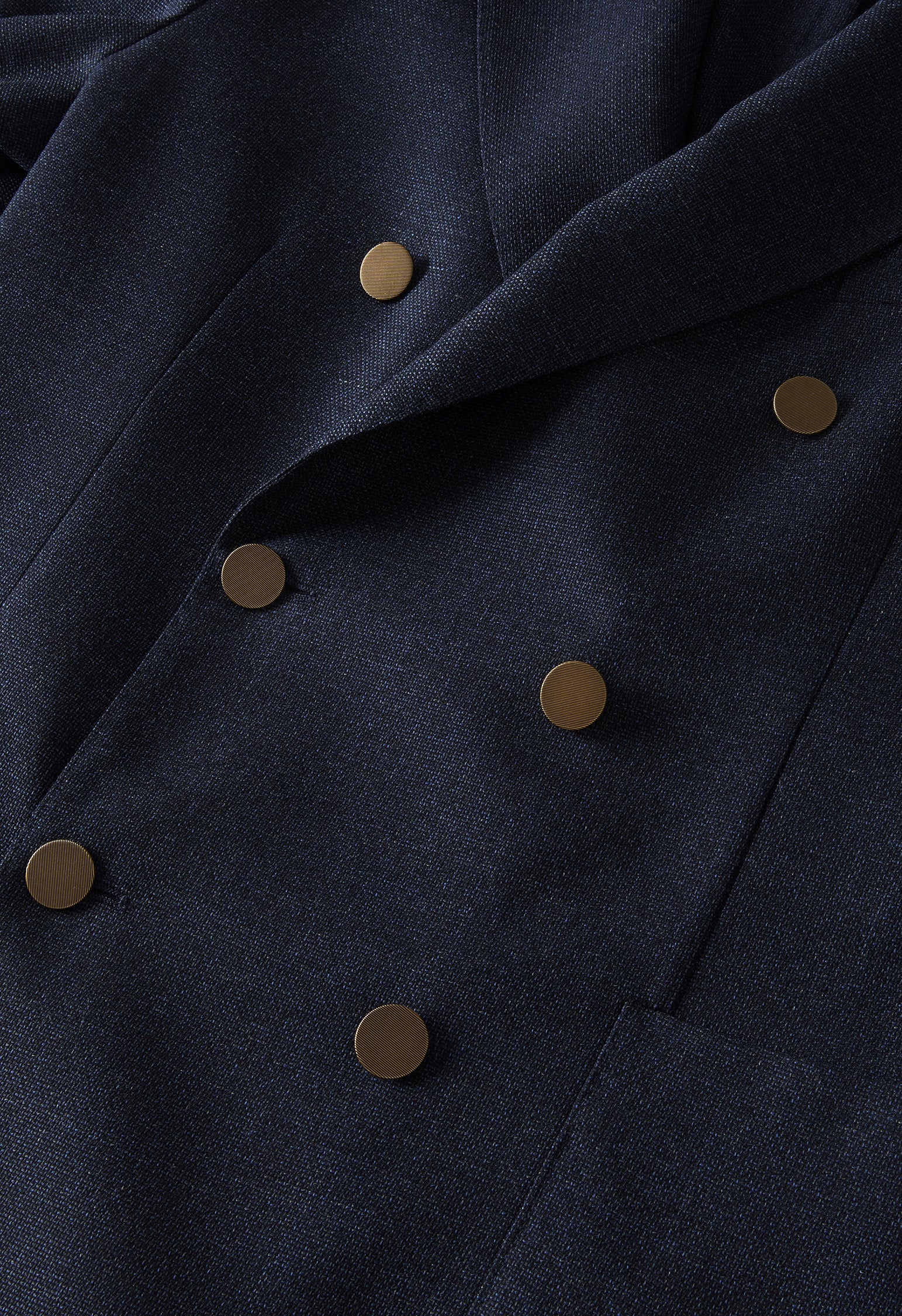 K-Jacket doppiopetto in lana leggera a nido d'ape blu - Image 5