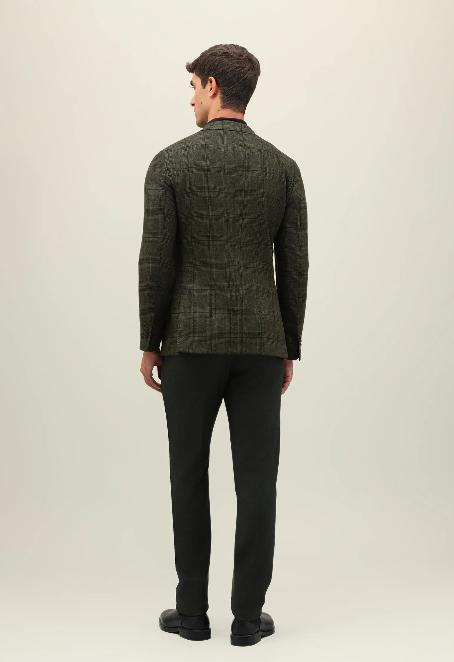 K-Jacket doppiopetto in lana Principe di Galles verde scuro - Image 2