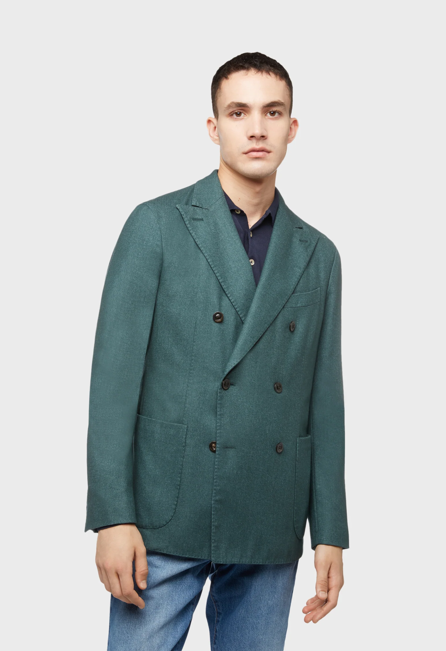 K-Jacket doppiopetto in lana verde - Image 3