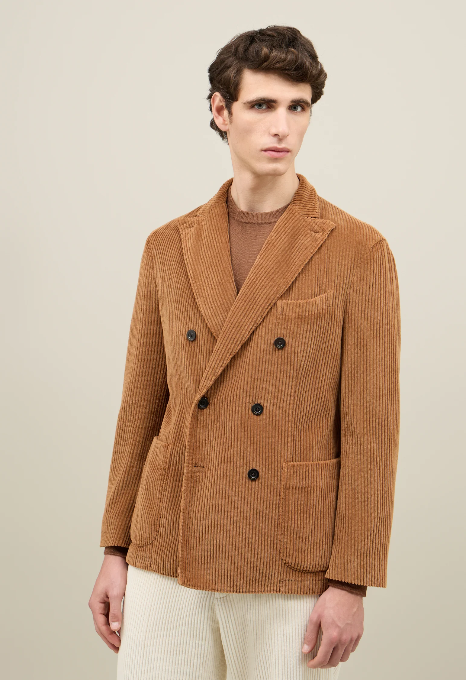 K-Jacket doppiopetto in velluto a coste larghe marrone - Image 3