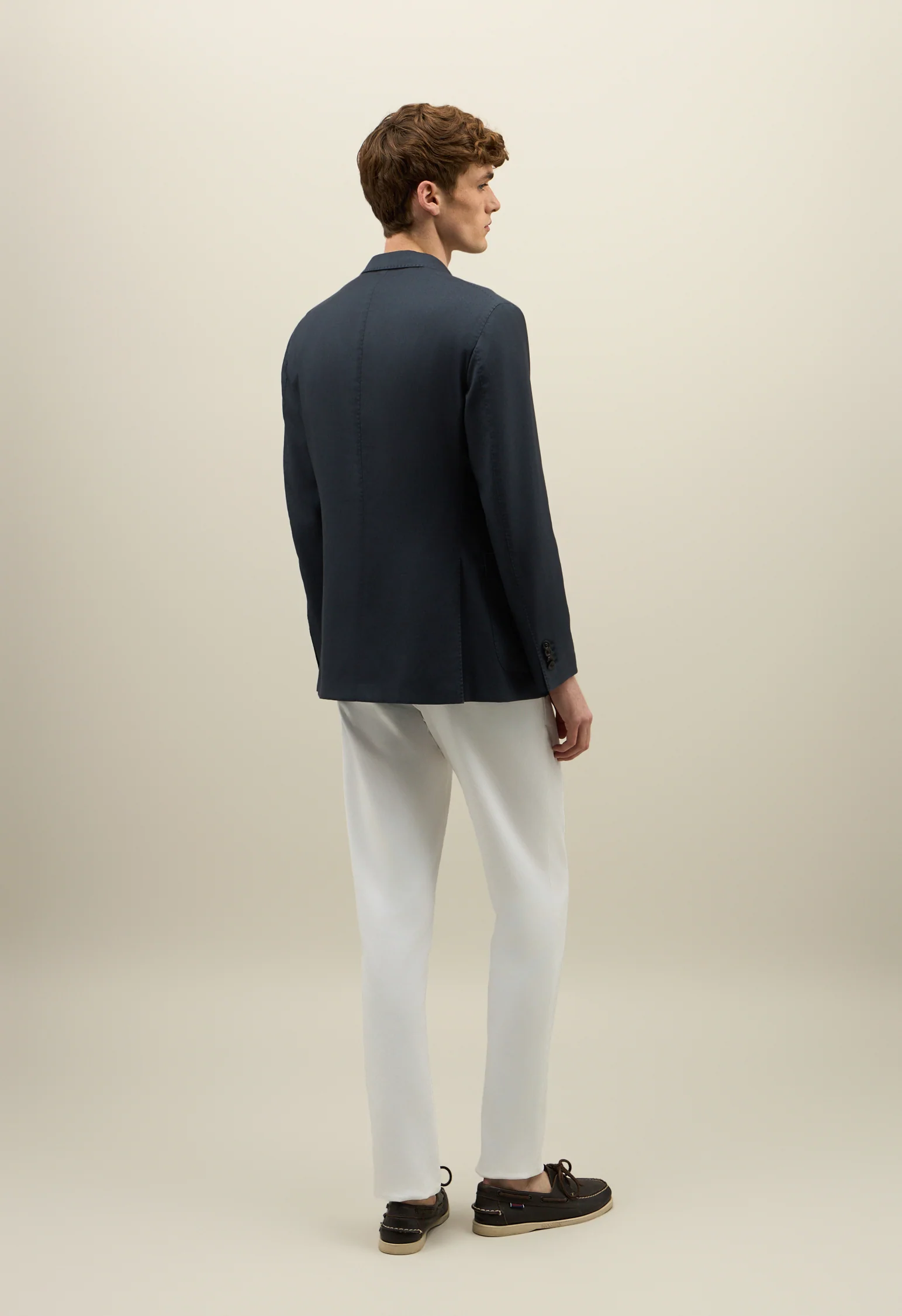 K-Jacket in cashmere e seta tinta in capo blu - Image 2