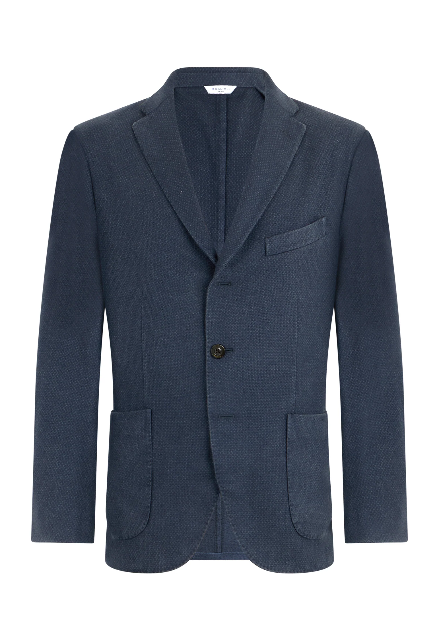 K-Jacket in cashmere micro-structure tinto in capo blu - Image 4