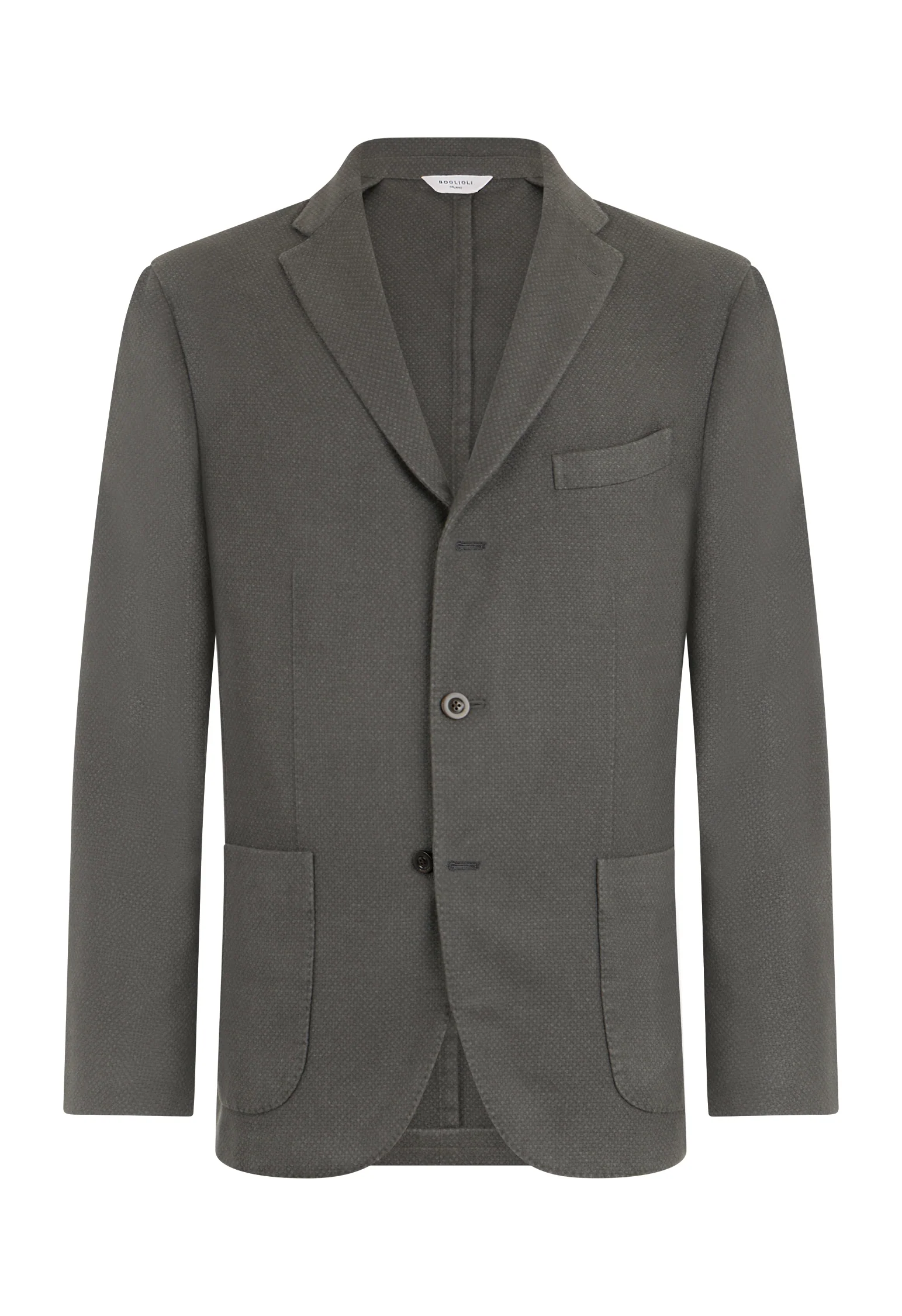 K-Jacket in cashmere micro-structure tinto in capo grigia - Image 4