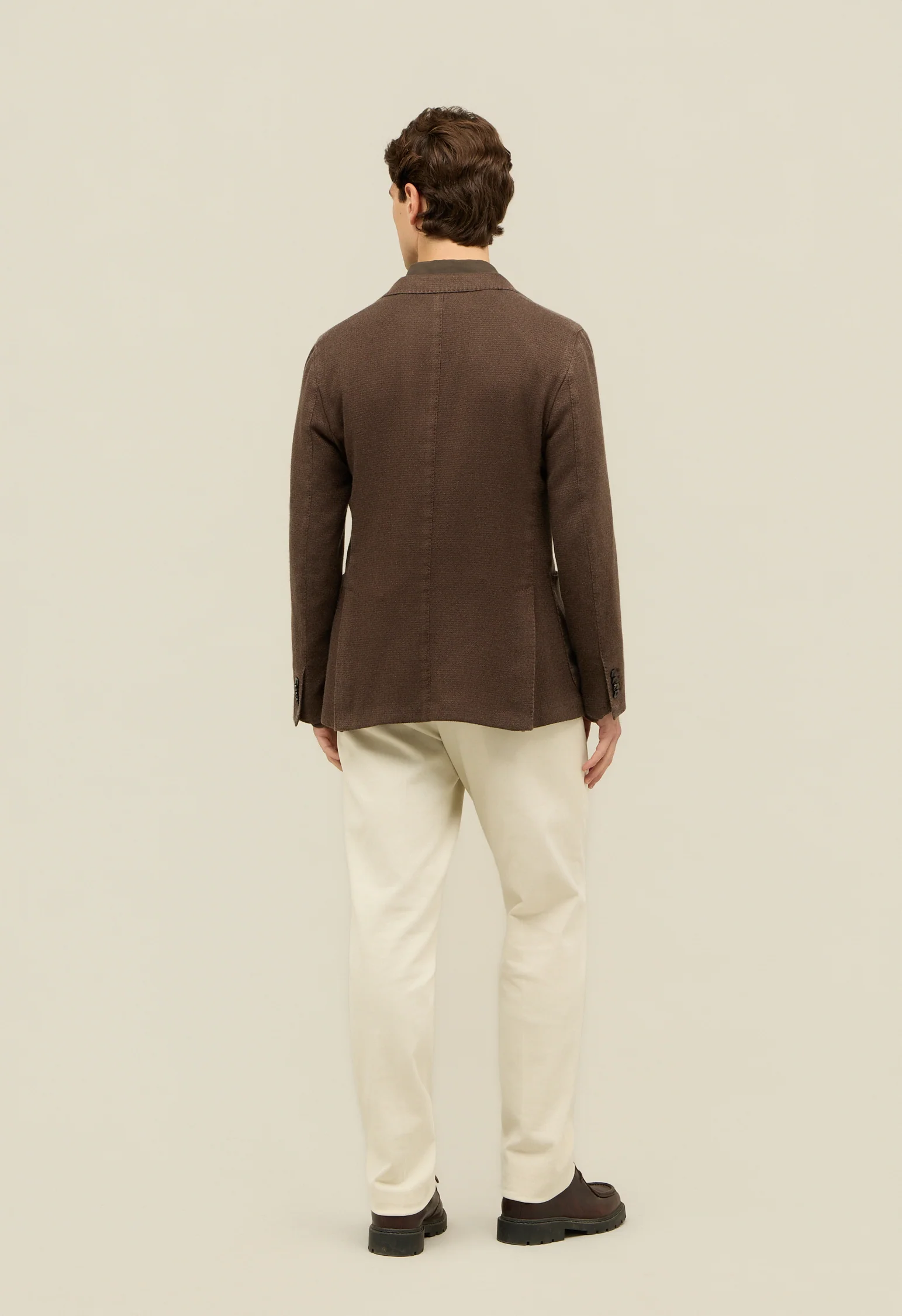 K-Jacket in cashmere tinto in capo marrone - Image 2