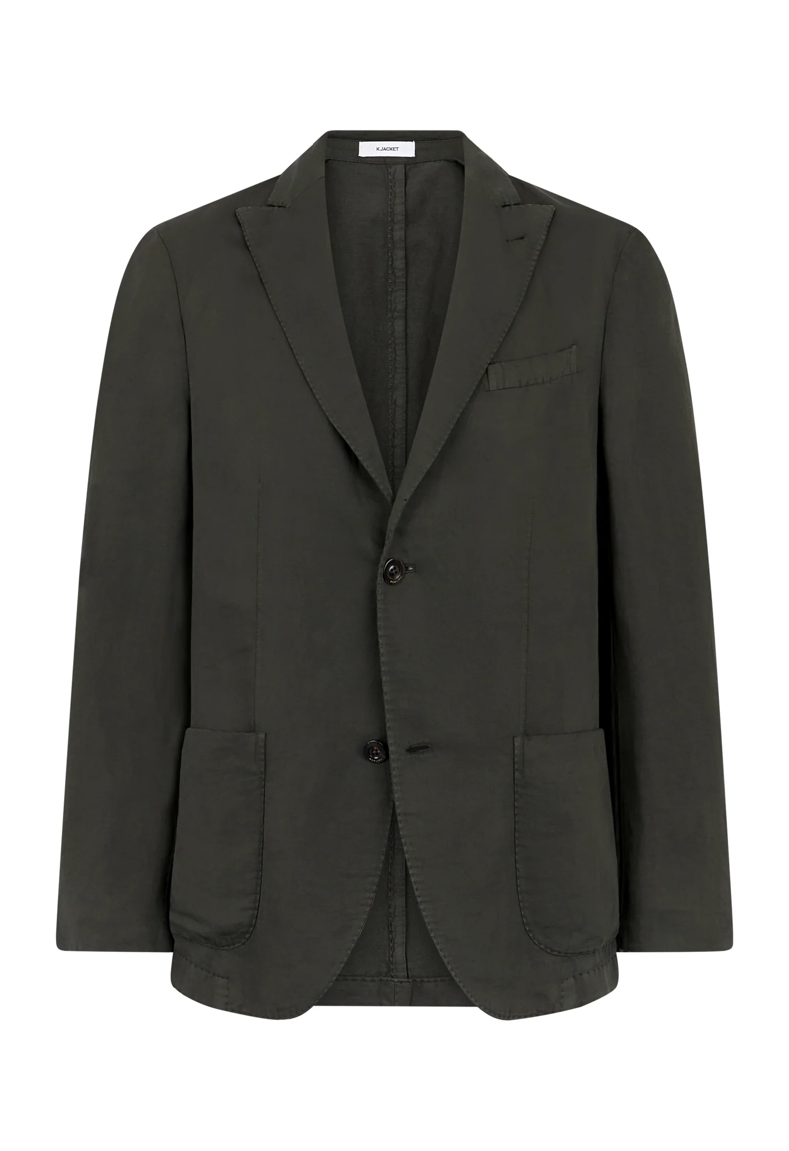 K-Jacket in cotone e lino satin verde - Image 4