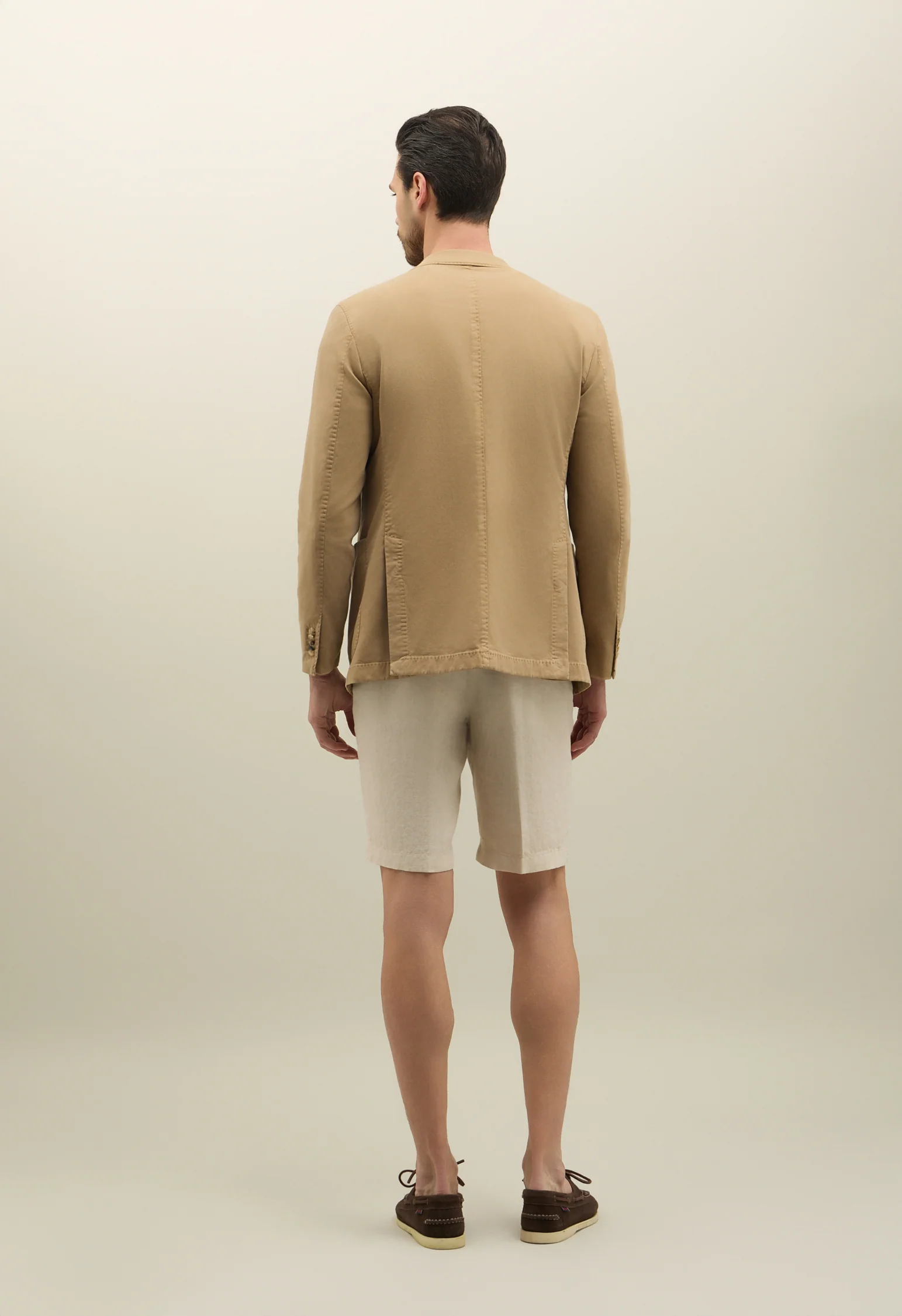 K-Jacket in cotone e tencel tinto in capo marrone chiaro - Image 2