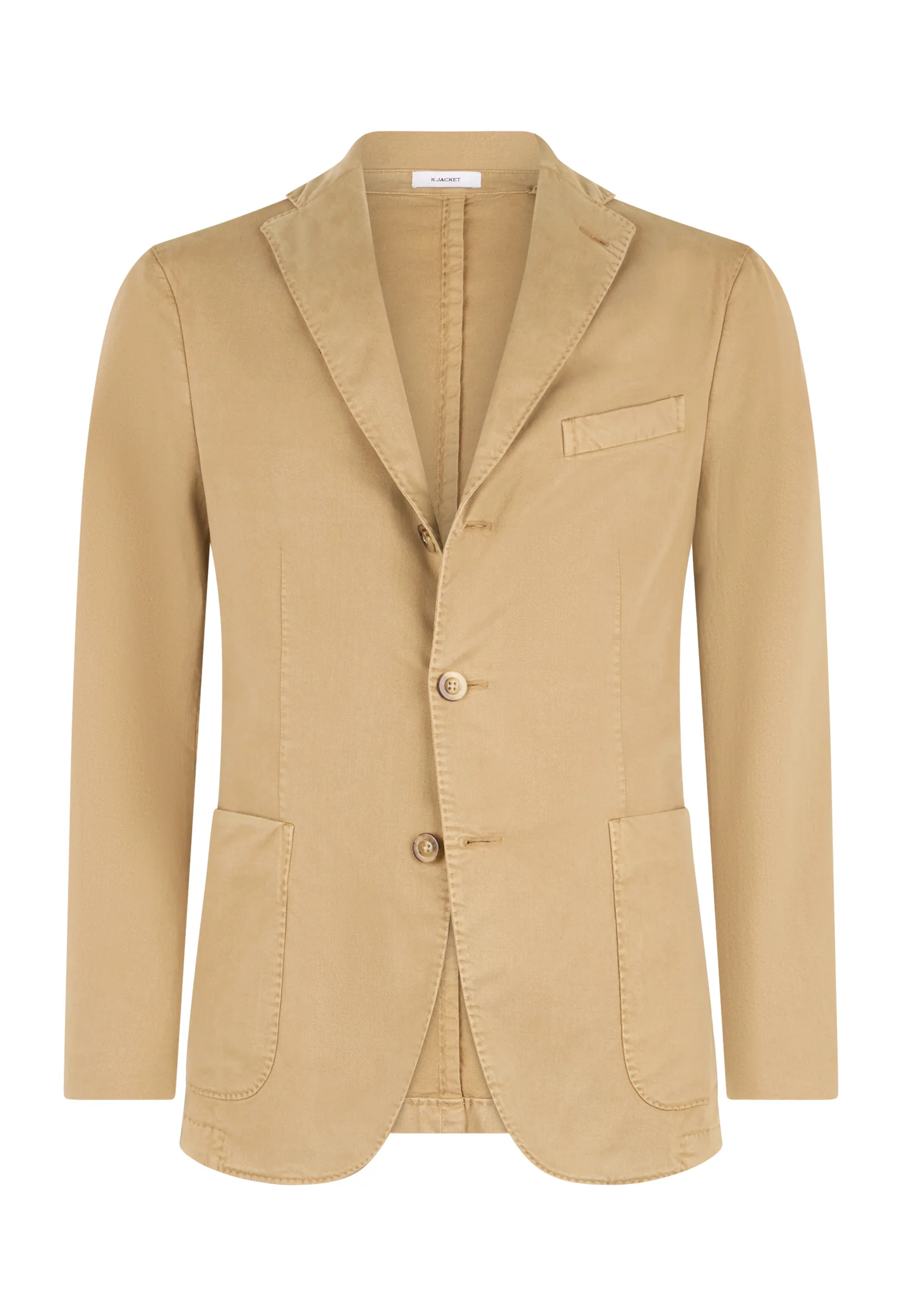 K-Jacket in cotone e tencel tinto in capo marrone chiaro - Image 4