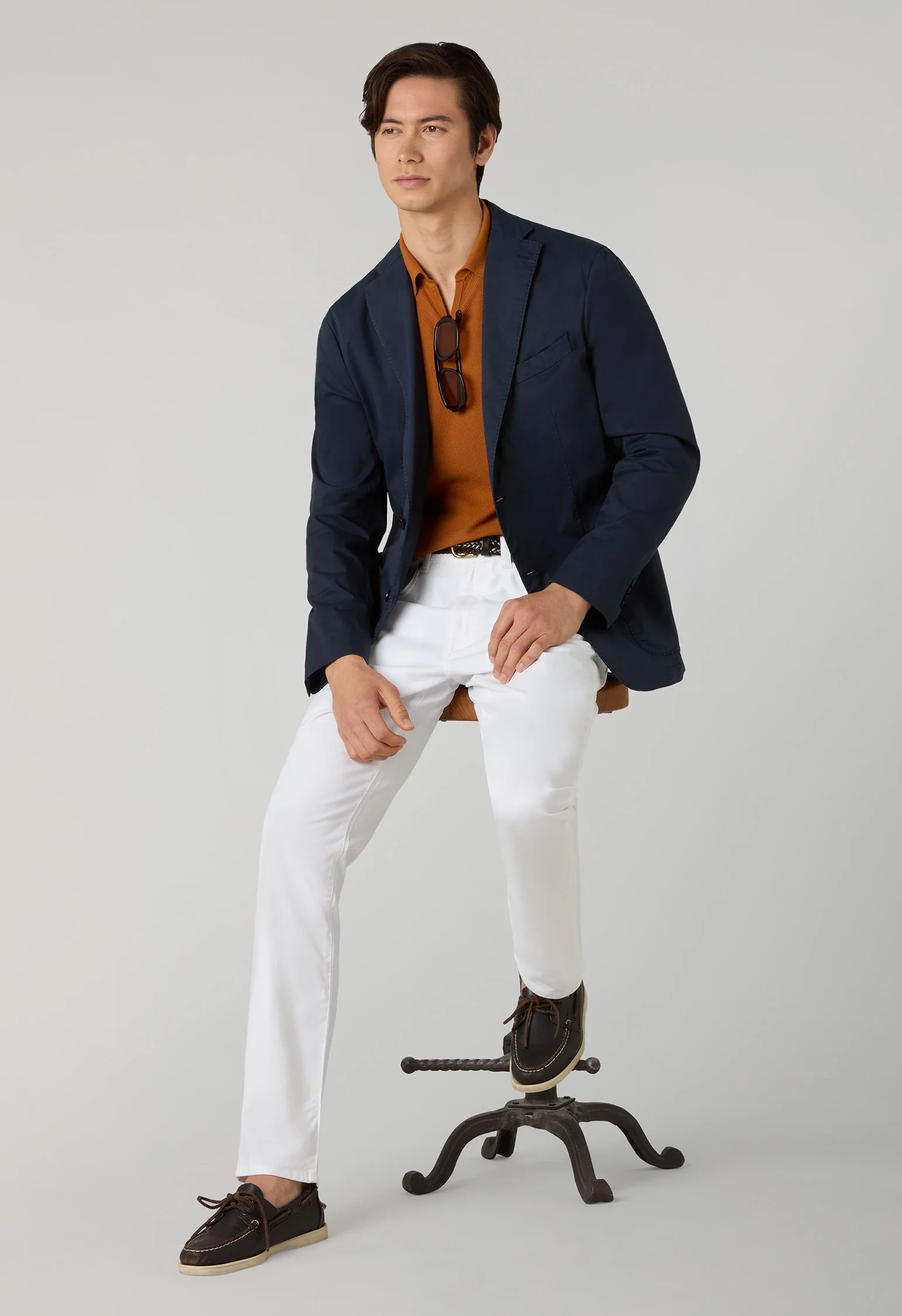 K-Jacket in cotone tinto in capo blu - Image 3