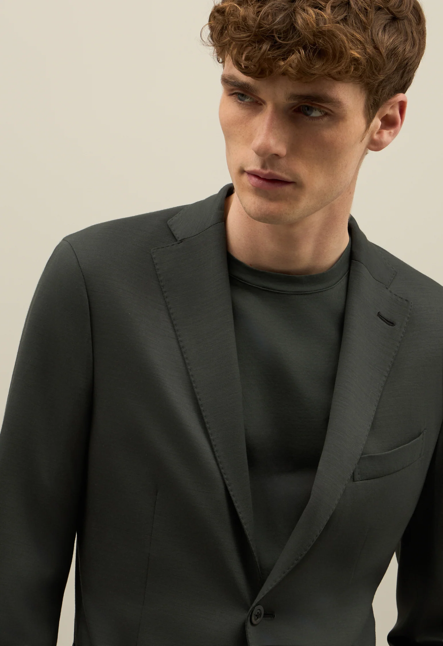 K-Jacket in jersey di lana leggera verde scuro - Image 3