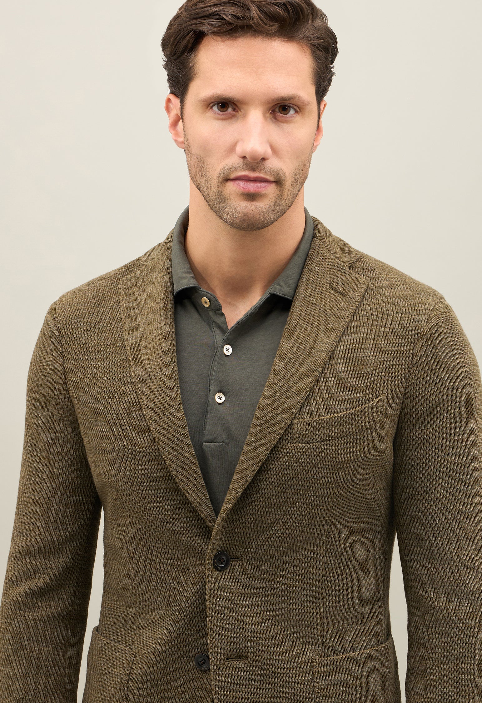 K-Jacket in jersey lavorato khaki - Image 3